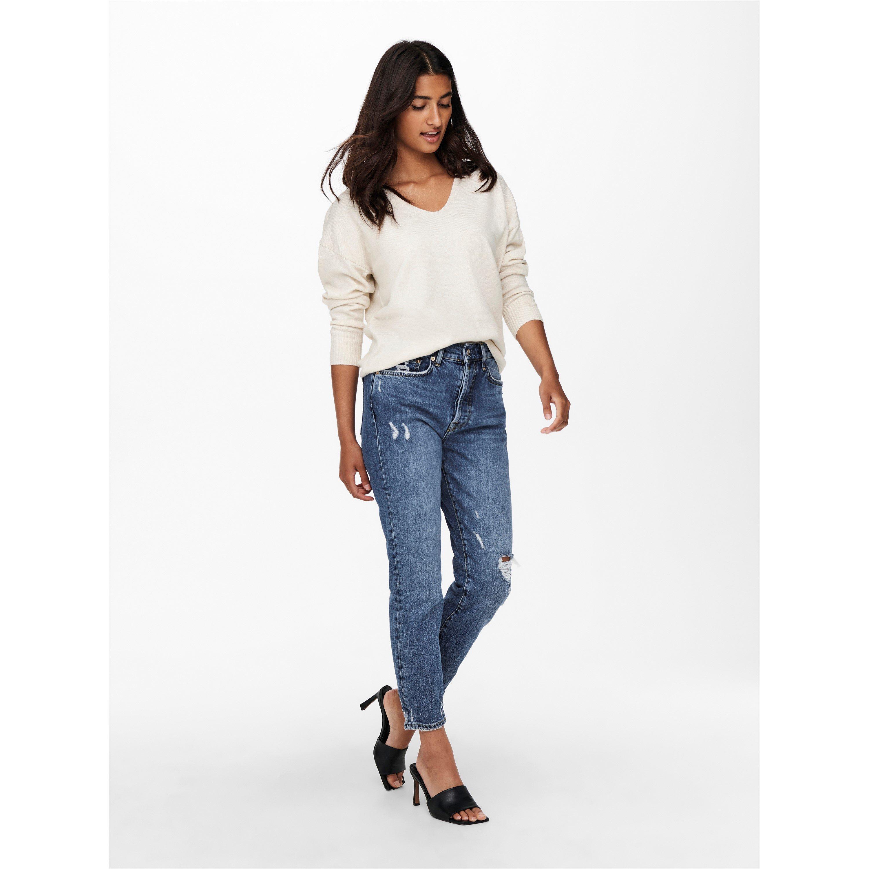 Birch - Only - Rica Long-Sleeve V-Neck Knitted Top - 3