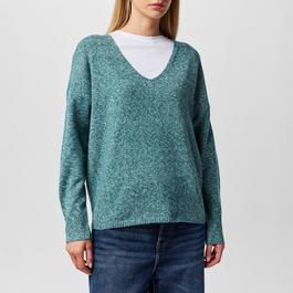 Only Rica Long Sleeve V Neck Knitted Top