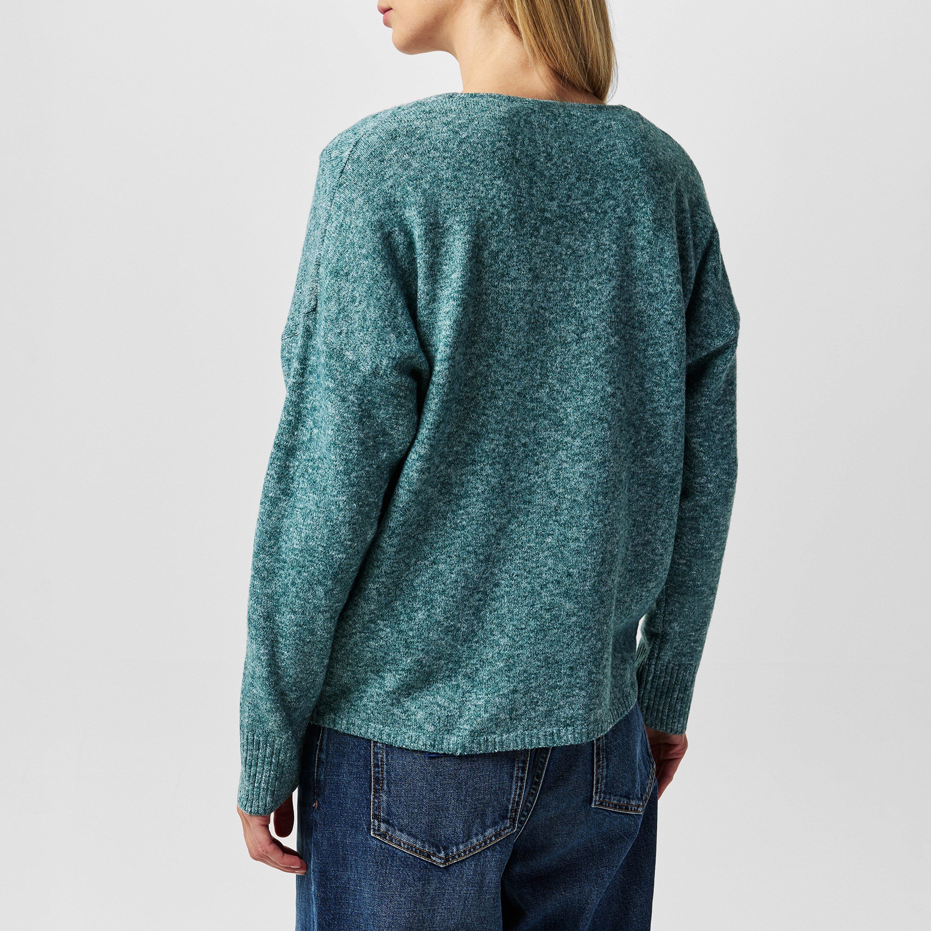 Mousse de mer - Only - Women's Rica Long-Sleeve V-Neck Knitted Top - 3