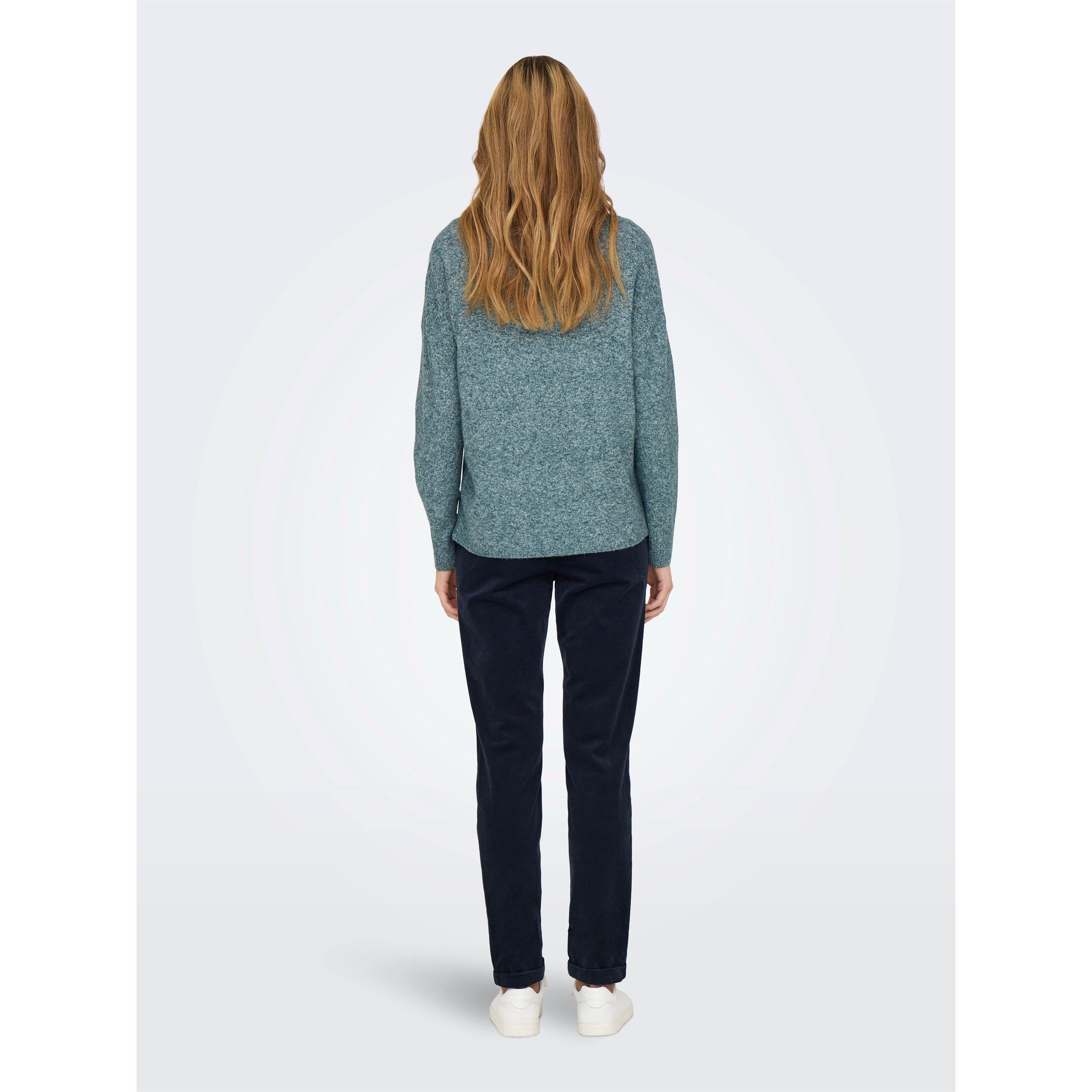 Mousse de mer - Only - Women's Rica Long-Sleeve V-Neck Knitted Top - 7