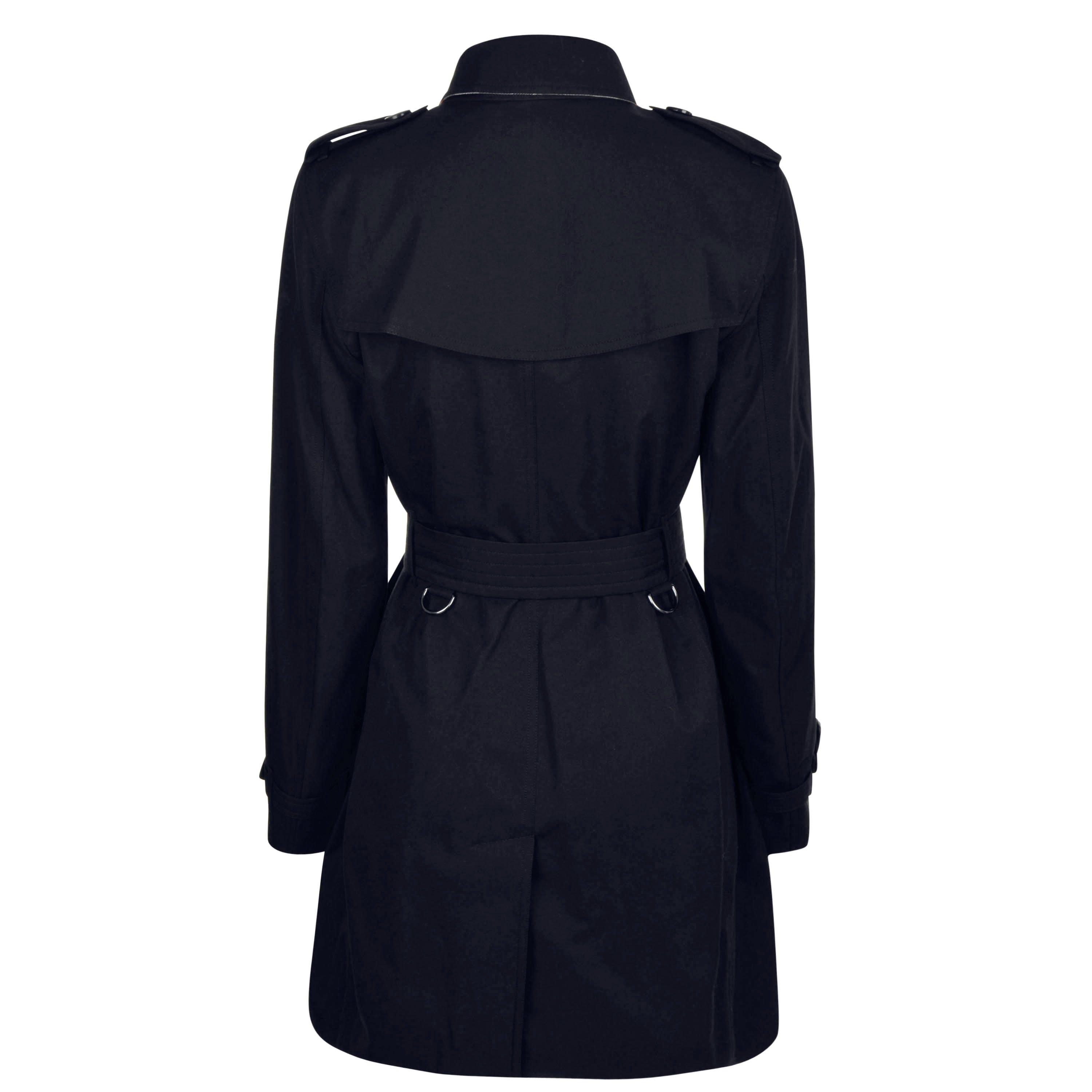 Midnight A1177 - Burberry - Women's Kensington Water-Resistant Cotton Mid-Length Trench Coat - 2