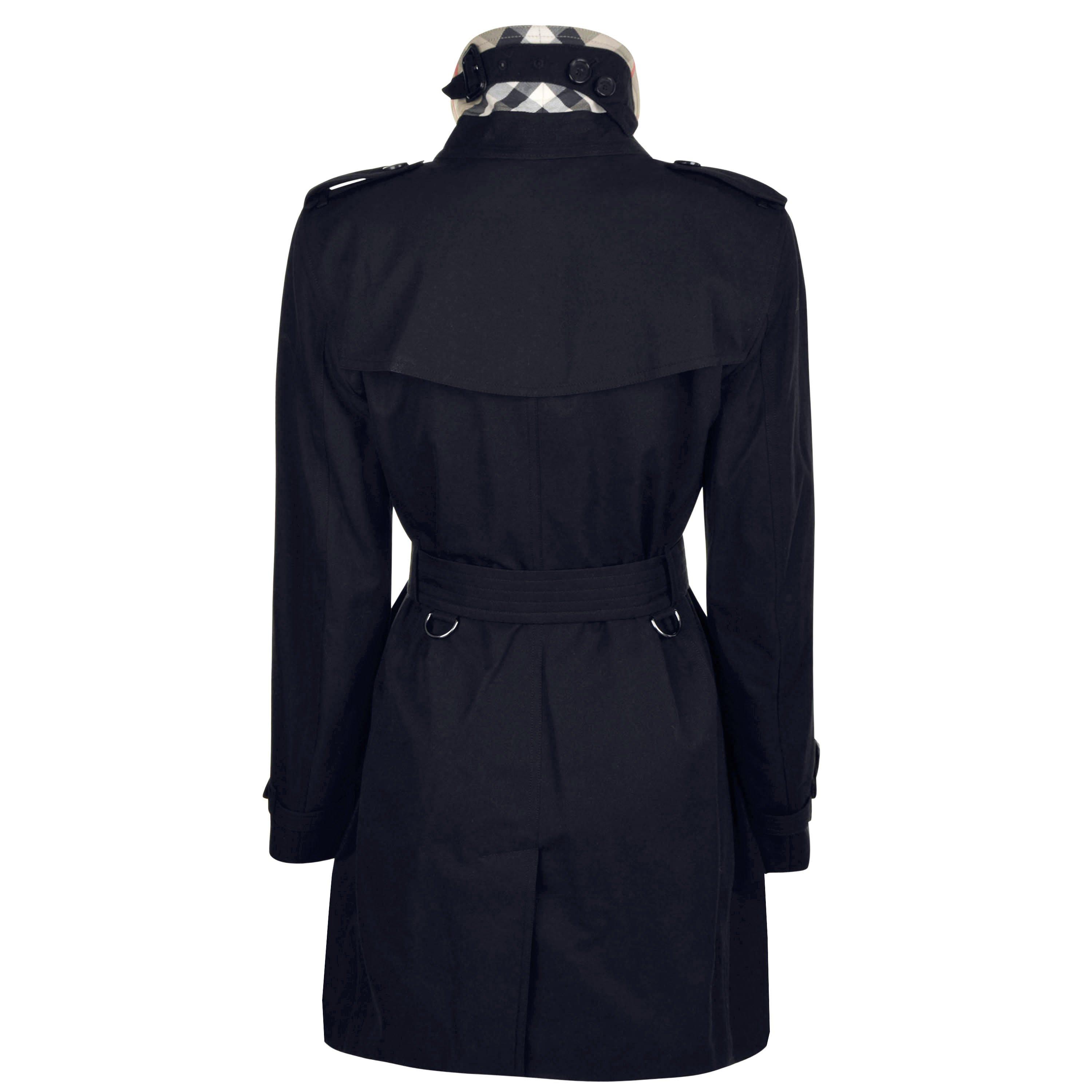 Mid Length Womens Black Burberry Trench Coat Burberry Women's