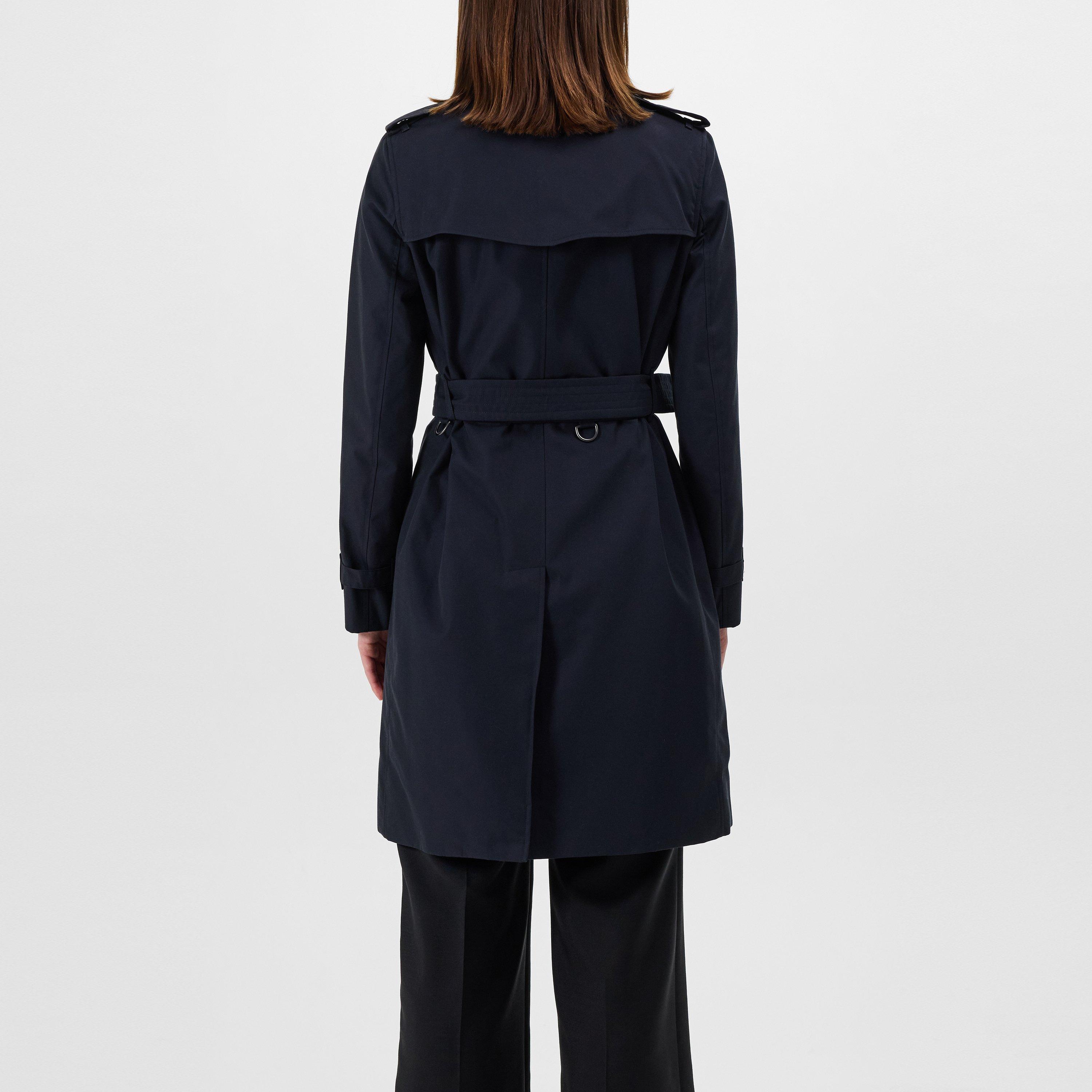 Midnight A1177 - Burberry - Women's Kensington Water-Resistant Cotton Mid-Length Trench Coat - 4