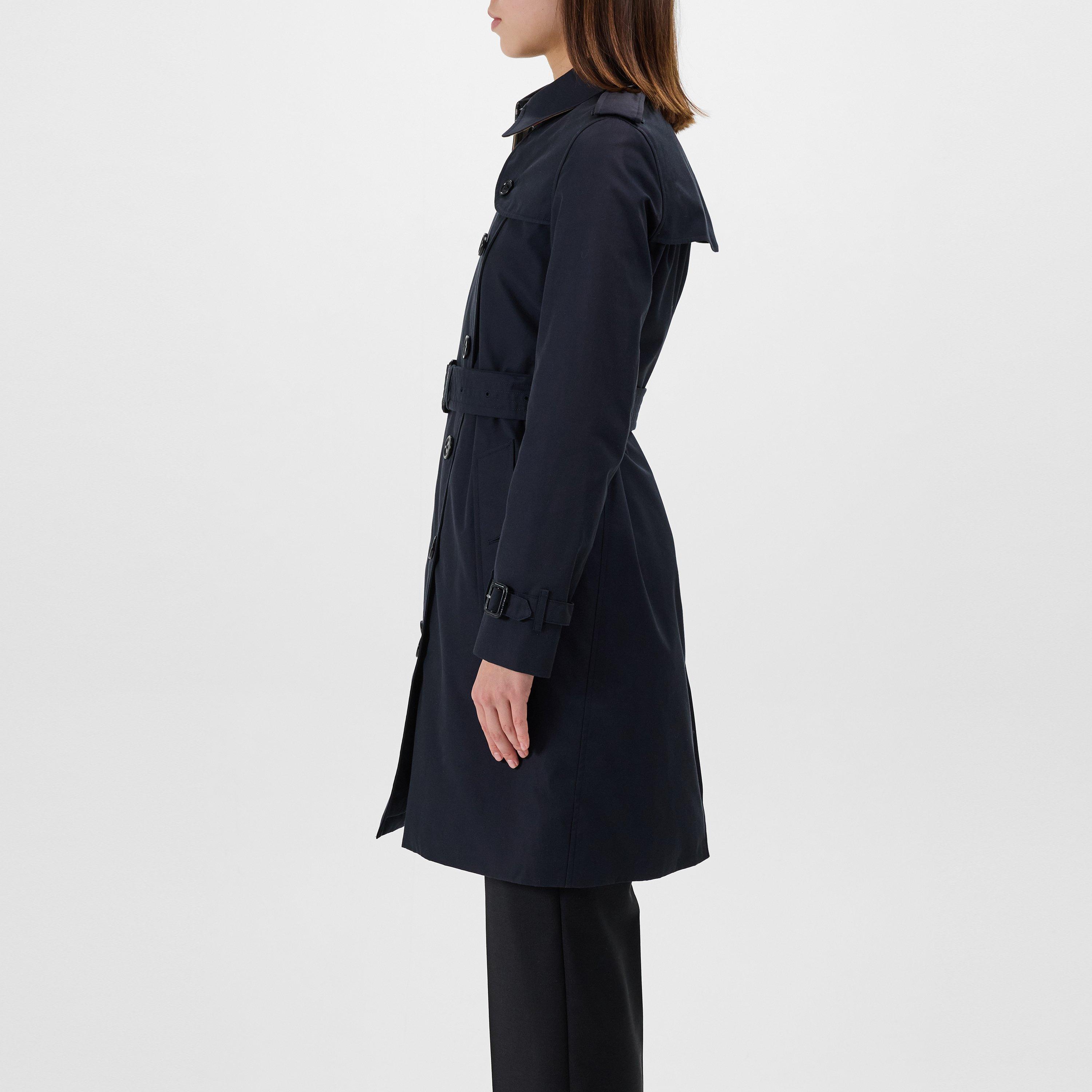 Midnight A1177 - Burberry - Women's Kensington Water-Resistant Cotton Mid-Length Trench Coat - 5