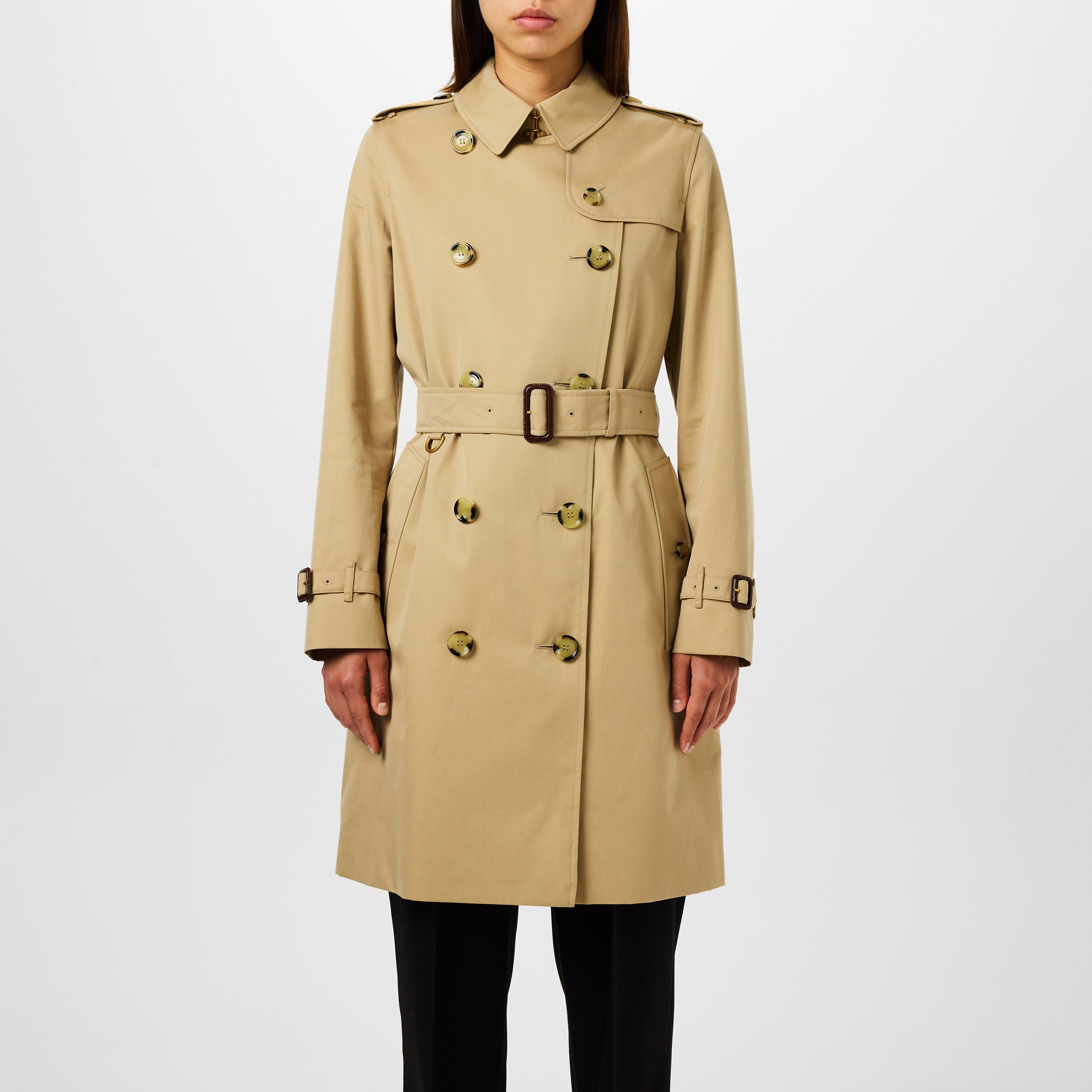 Honey - Burberry - Women's Kensington Water-Resistant Cotton Mid-Length Trench Coat - 3
