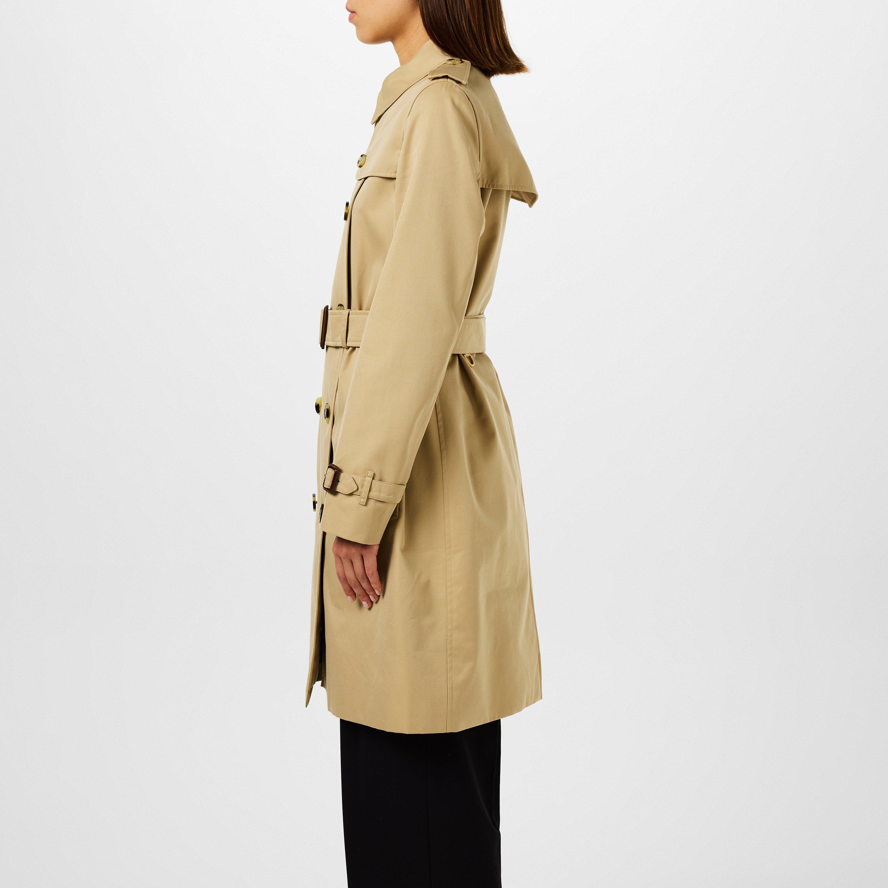 Honey - Burberry - Women's Kensington Water-Resistant Cotton Mid-Length Trench Coat - 5