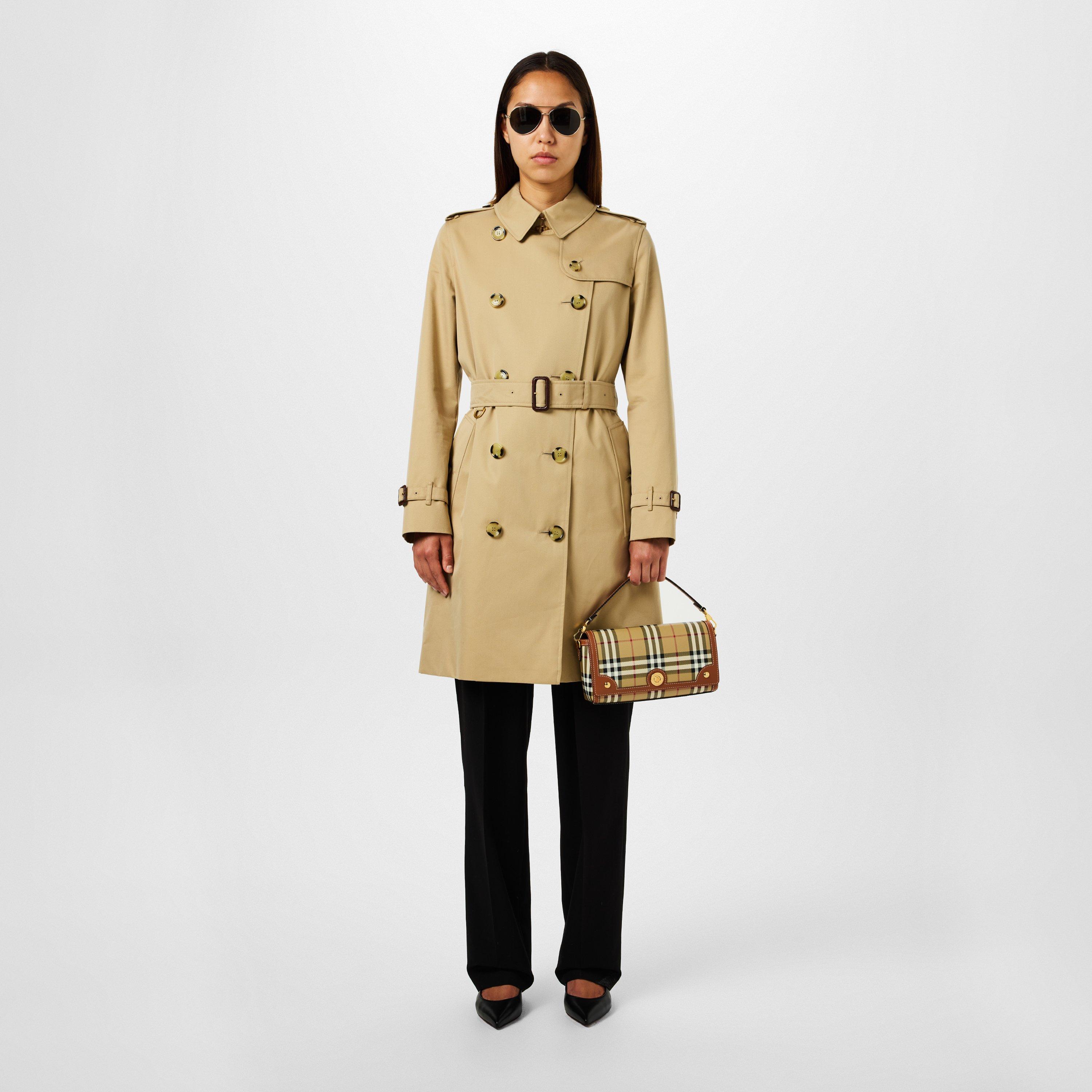 Honey - Burberry - Women's Kensington Water-Resistant Cotton Mid-Length Trench Coat - 6