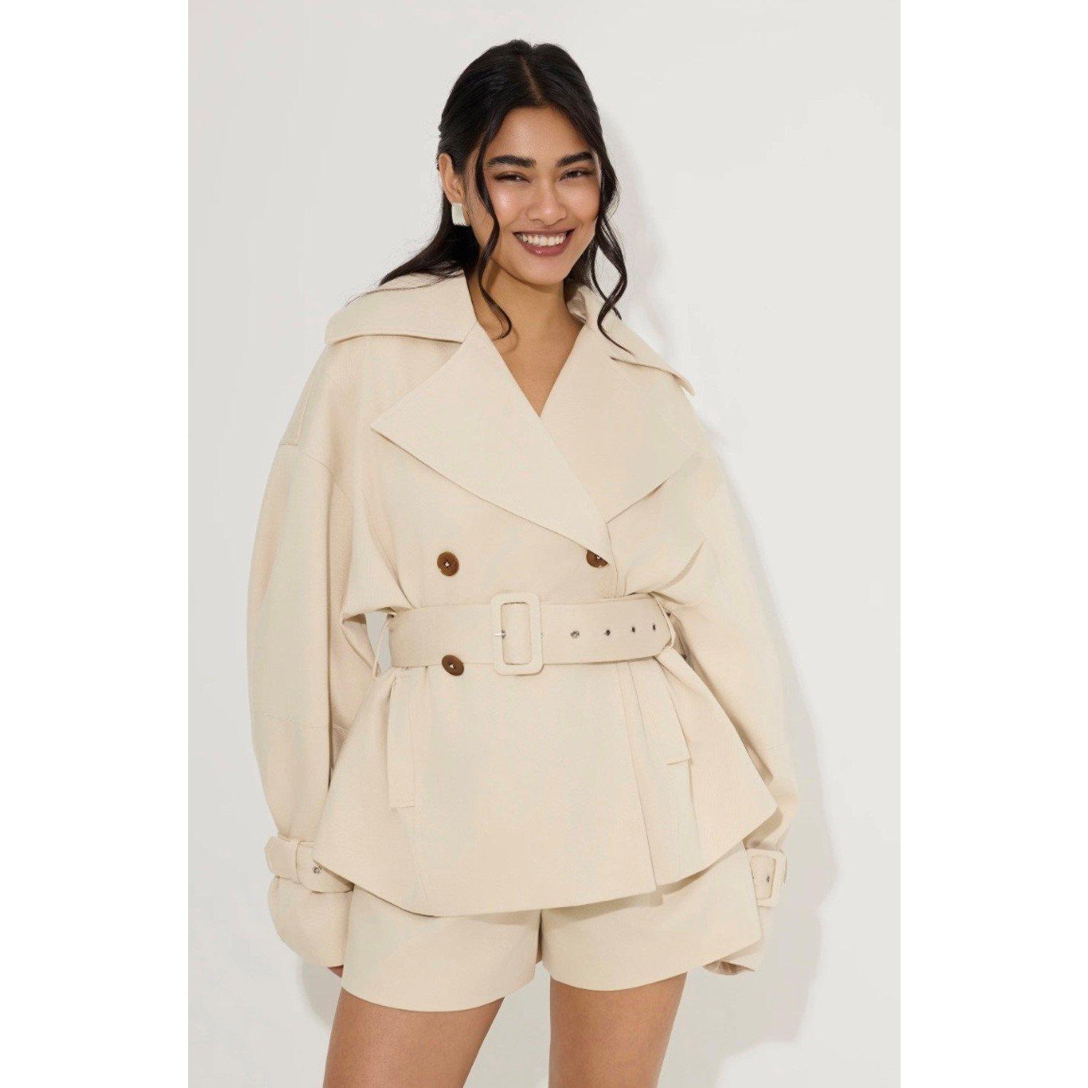 Beige - Odd Muse - Womens Trench Jacket Coat - 1