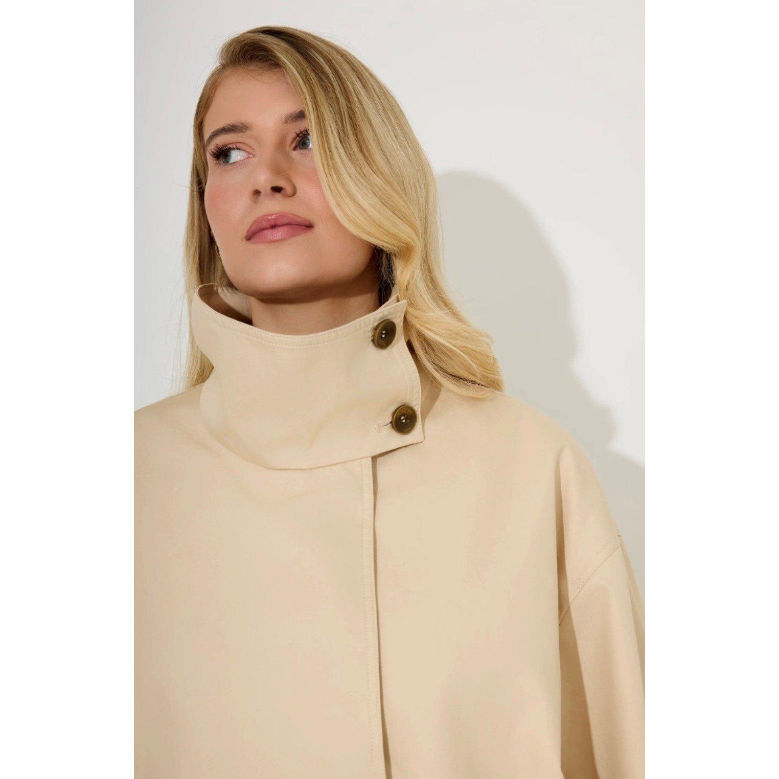 Beige - Odd Muse - Women's Trench Jacket Coat - 2