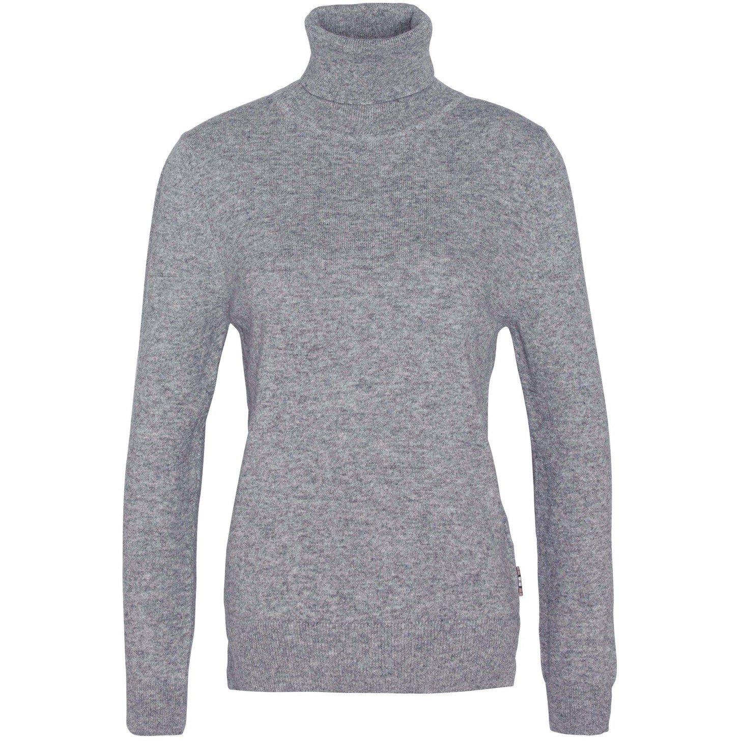 Barbour Pendle Roll-Neck Jumper - Gr Marl/Tartan - Size 8 (XS)