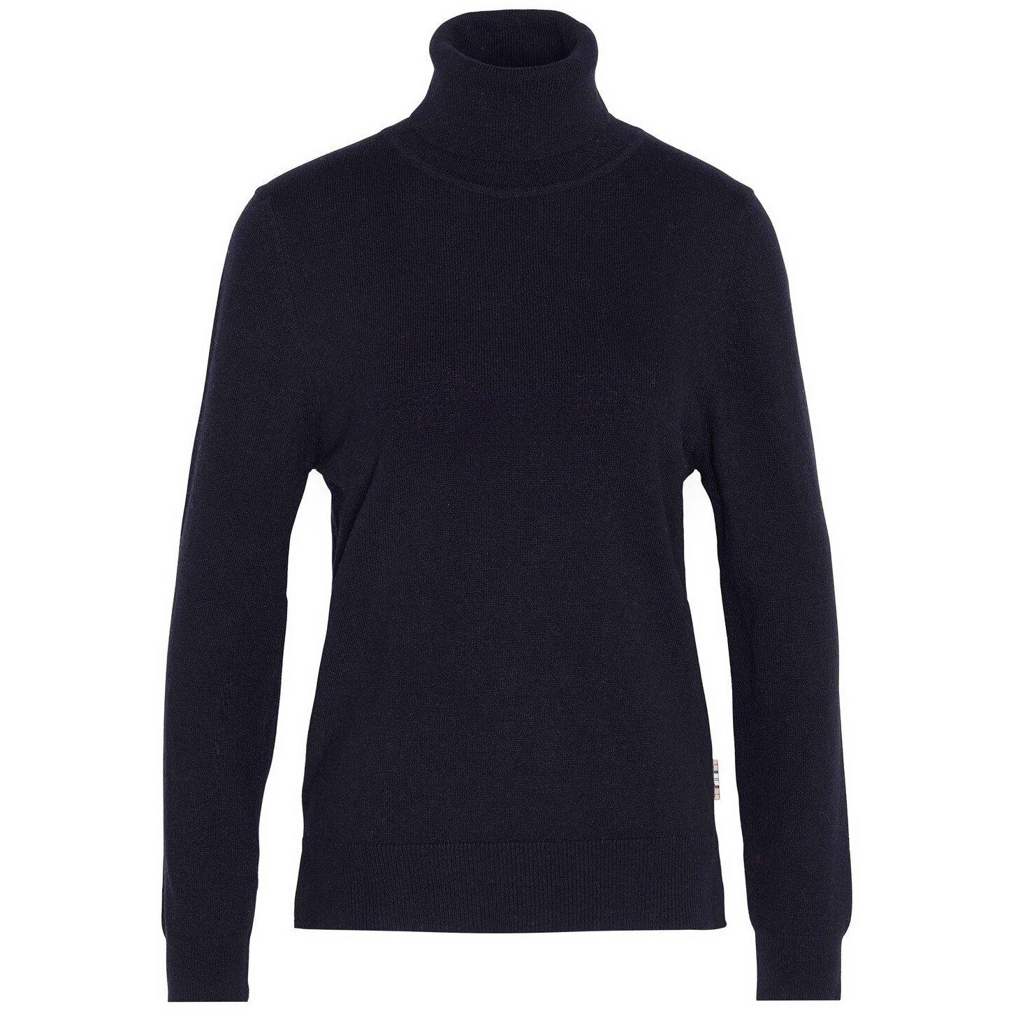 Barbour Pendle Roll-Neck Jumper - Black/H Tartan - Size 8 (XS)