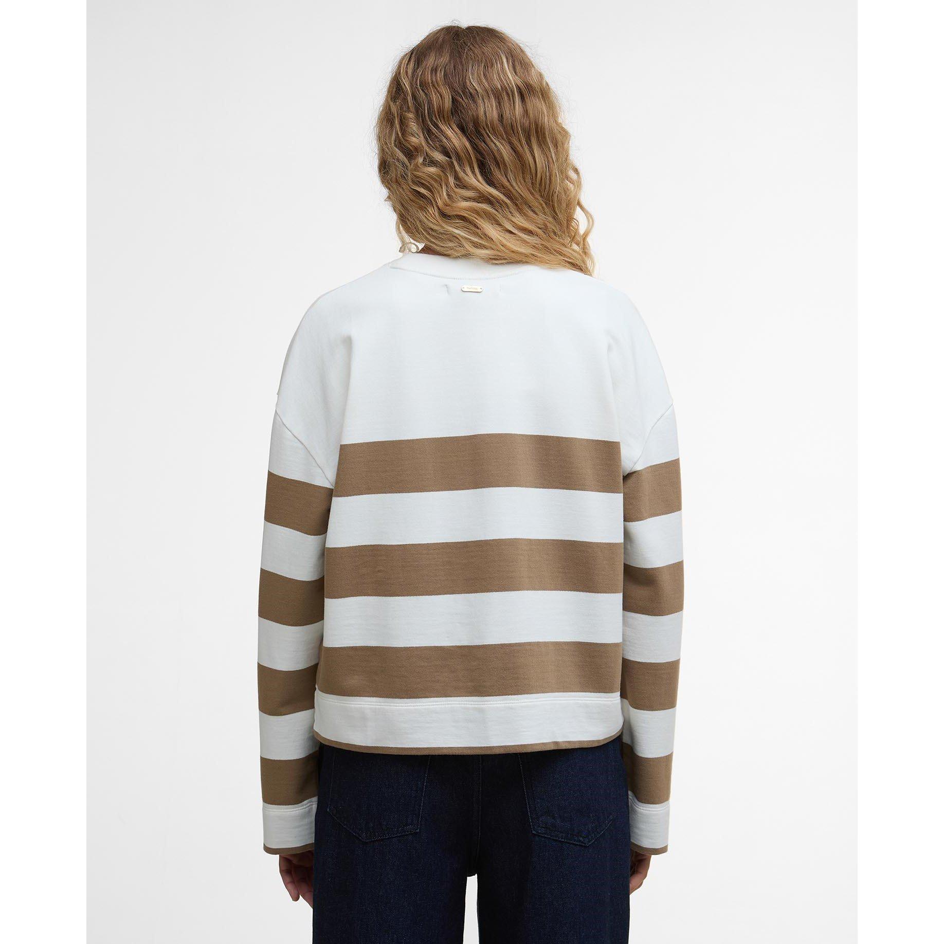 Brown Stripe - Barbour - Women's B.Li Faye Crew Sweatshirt - 3