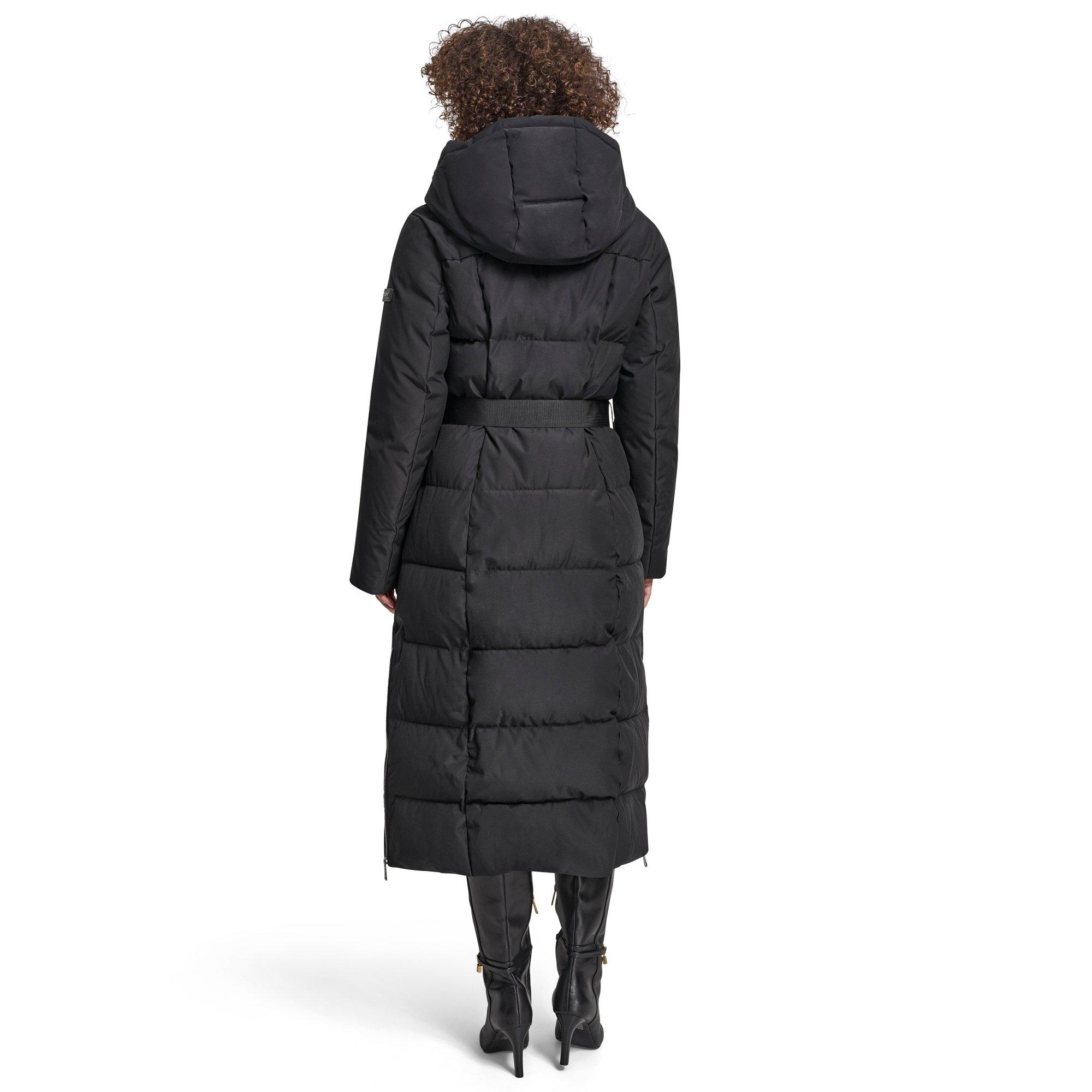 Black - DKNY - Women's Long Puffer Jacket - 2