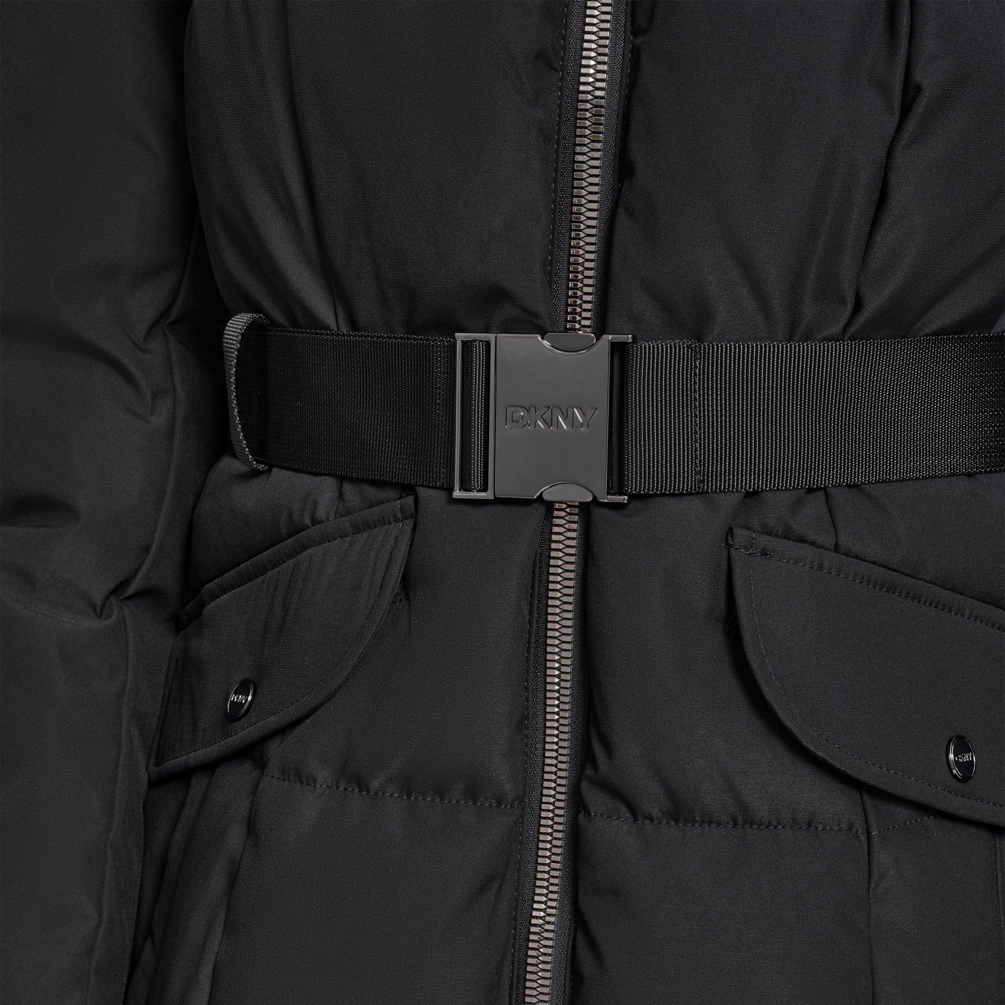 Black - DKNY - Women's Long Puffer Jacket - 5