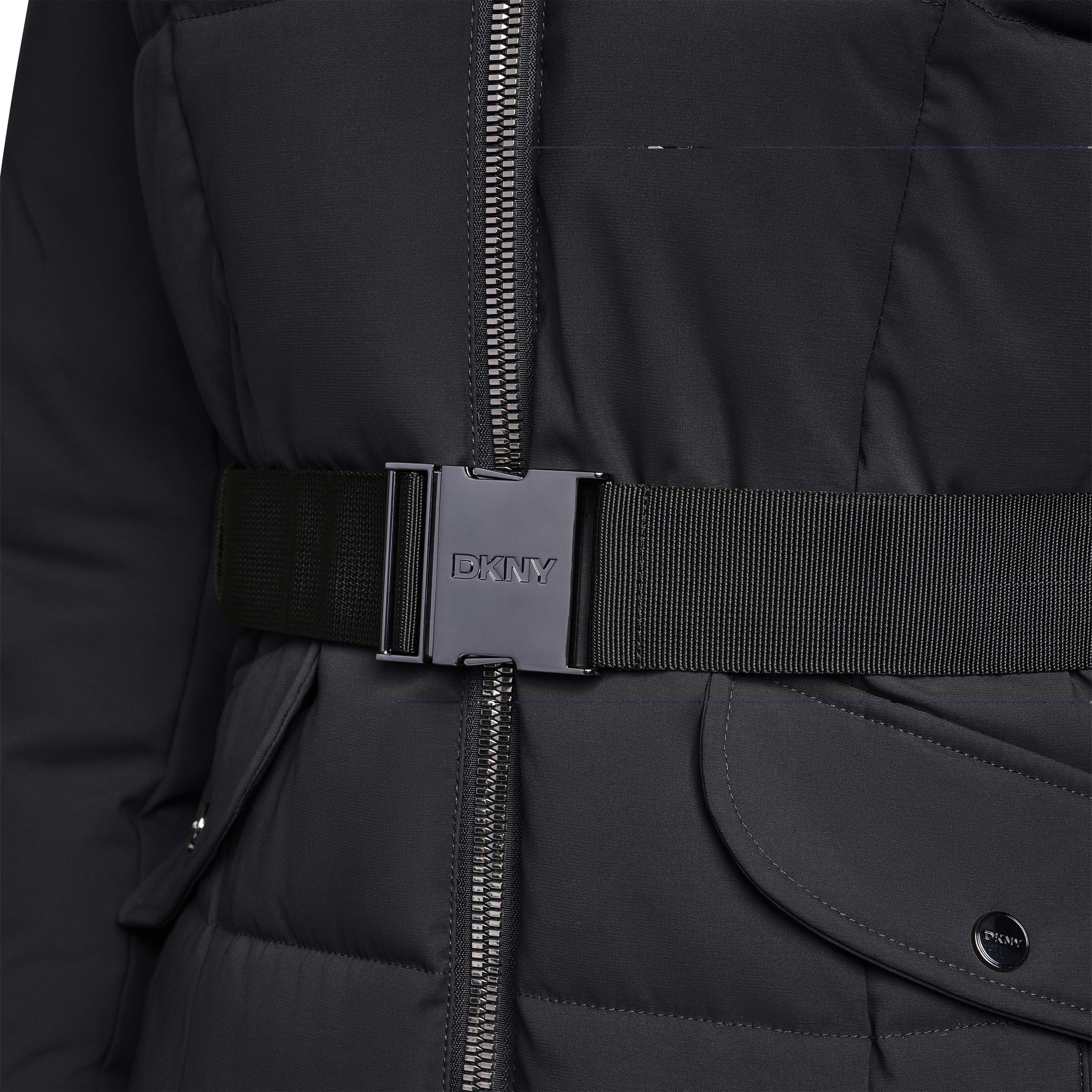 Black - DKNY - Women's Outerwear Insulated Quilted Long Puffer Jacket - 4