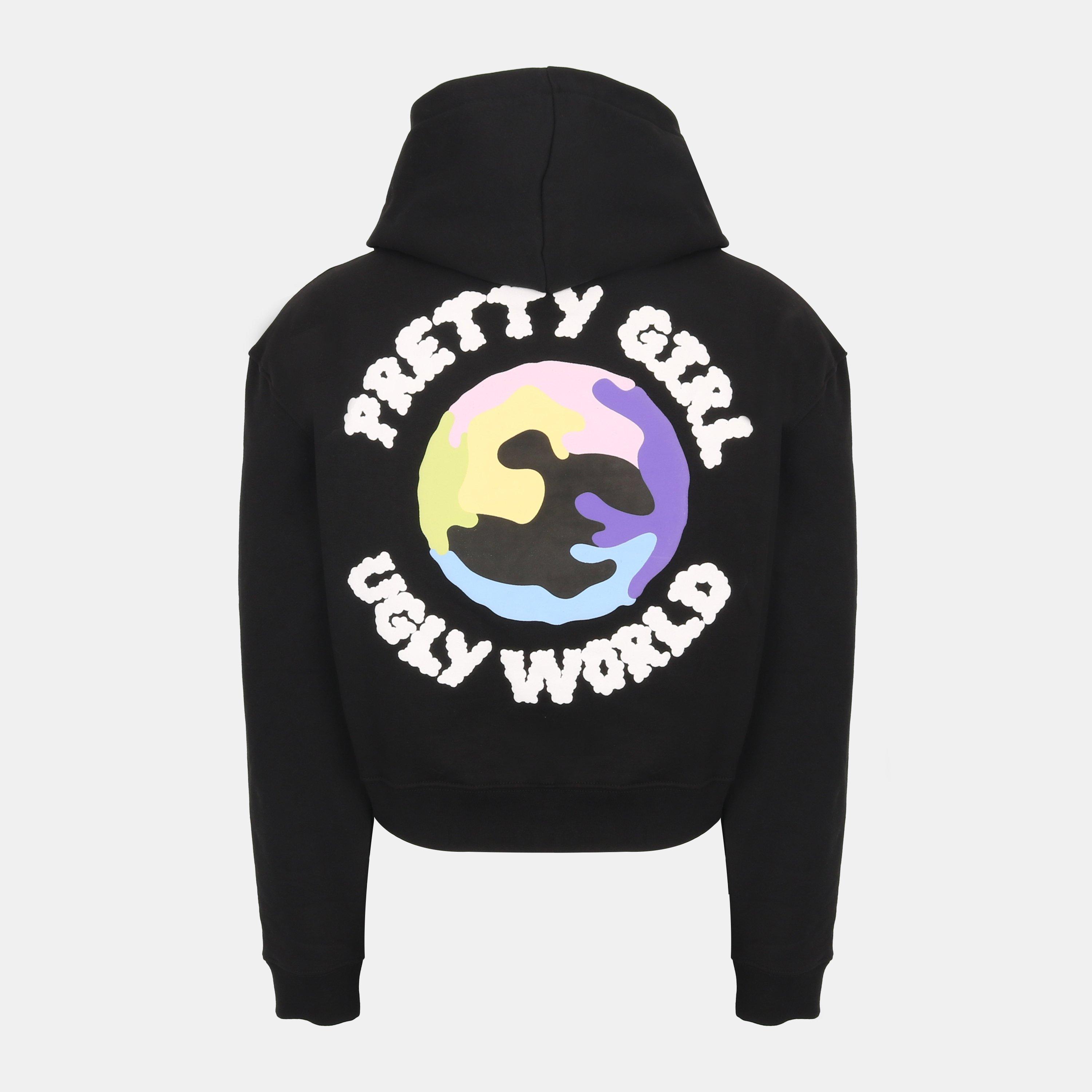 Black/Multi - Pretty Boy Ugly World - Women's Over-the-Head Hoodie - 2
