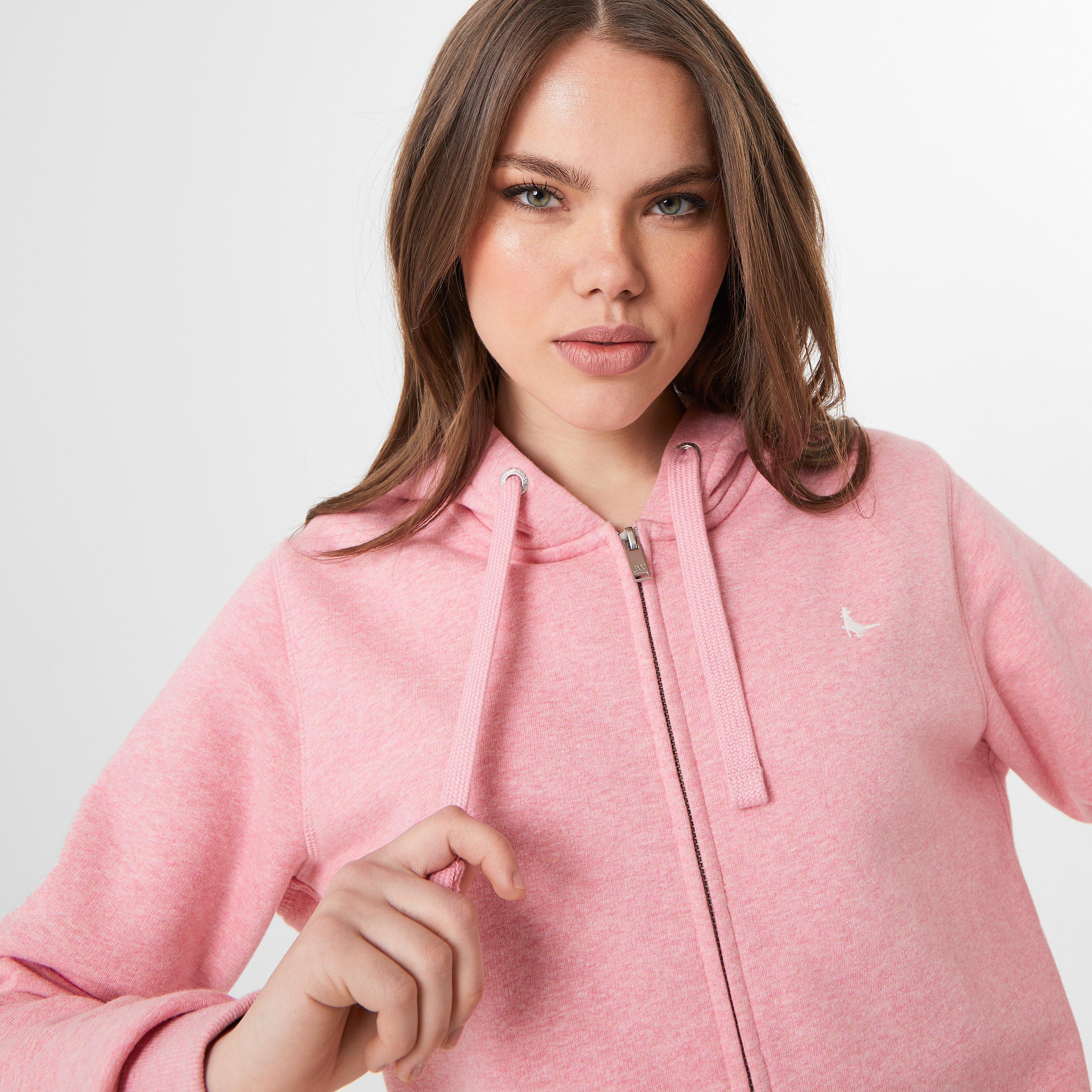 Pink Marl - Jack Wills - Astbury Pheasant Logo Zip Hoodie - 3