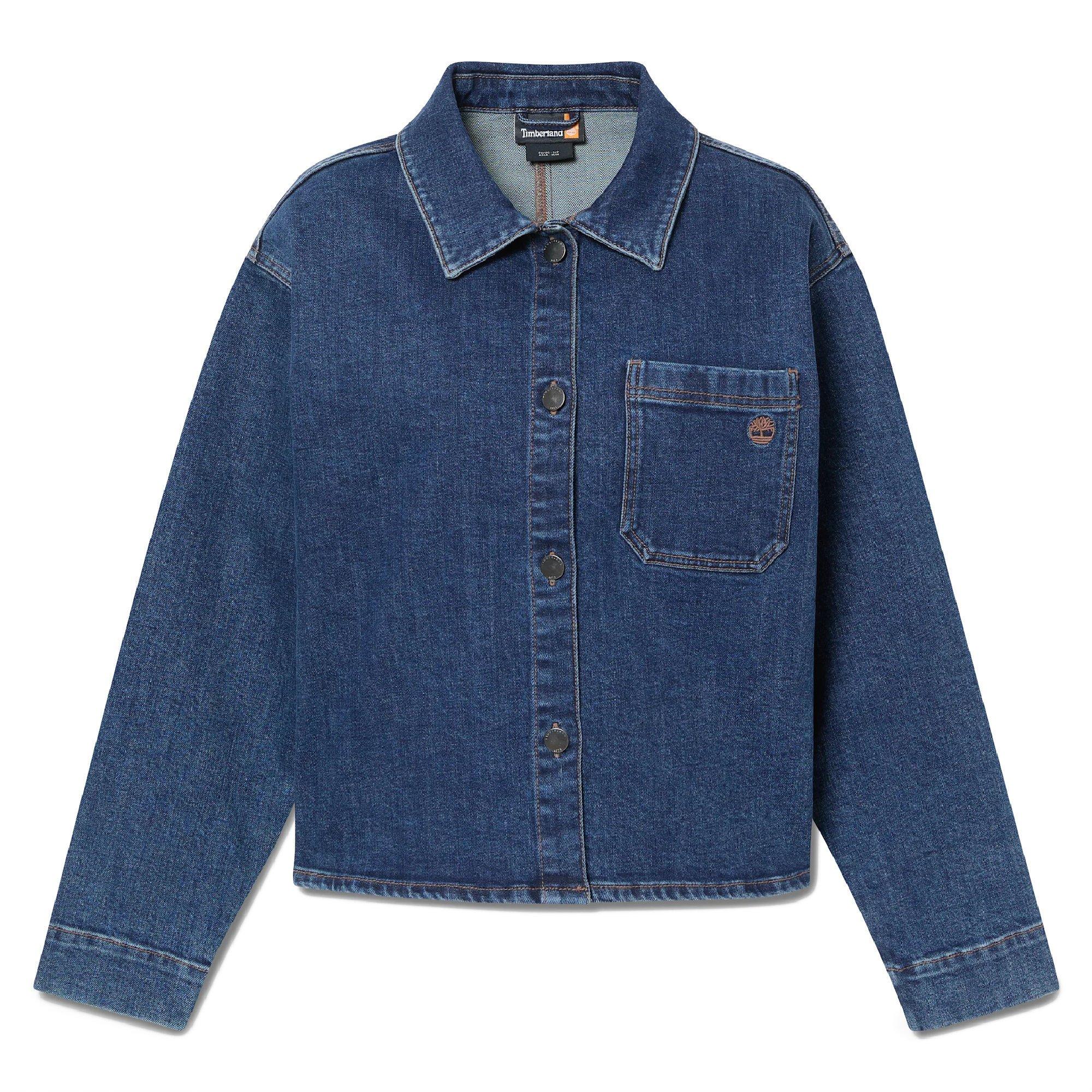 Azul pizarra - Timberland - Women's Long-Sleeve Oversized Fit Denim Jacket - 1
