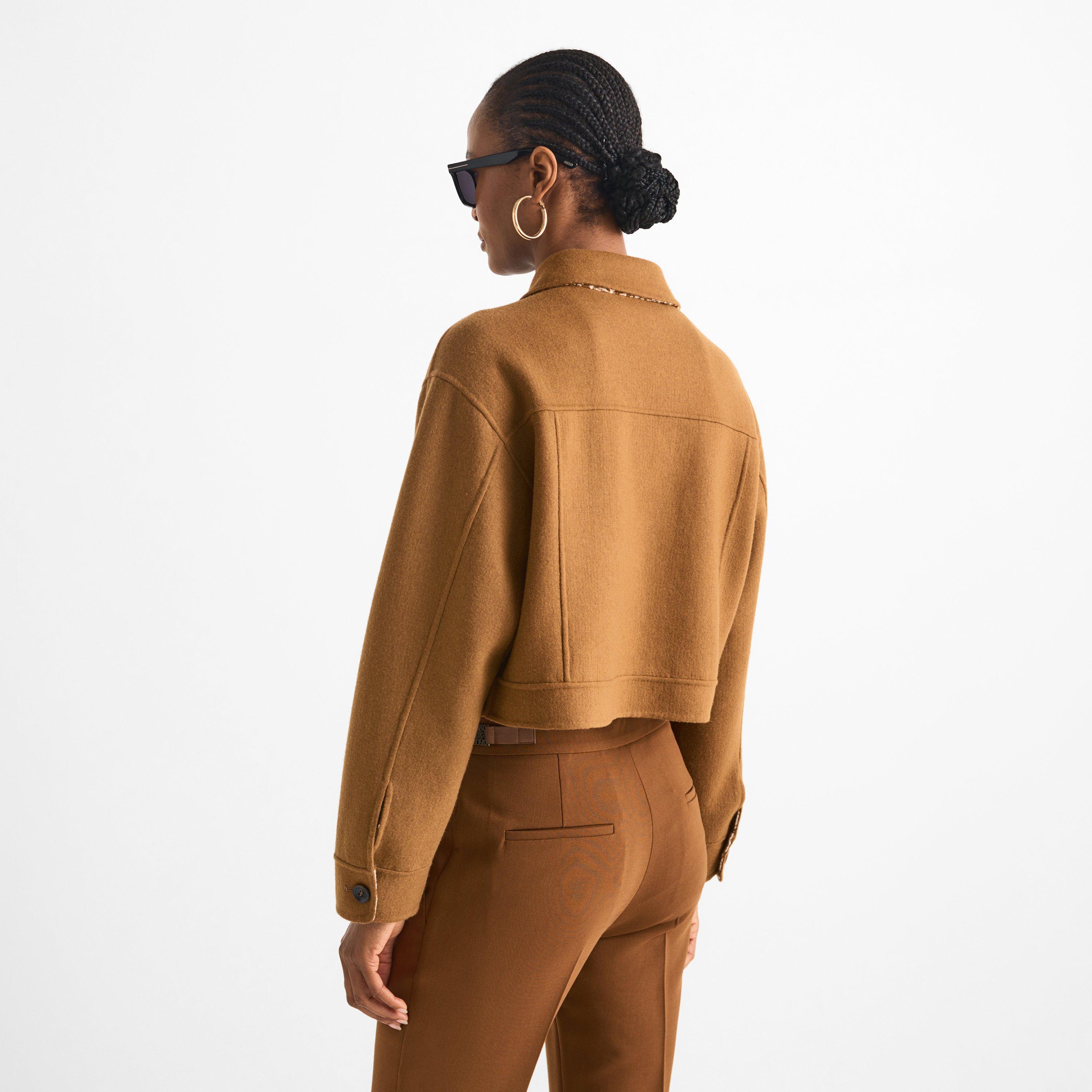 Tobacco - Max Mara - Women's Mxmutopia Cropped Wool Aviator Jacket - 4