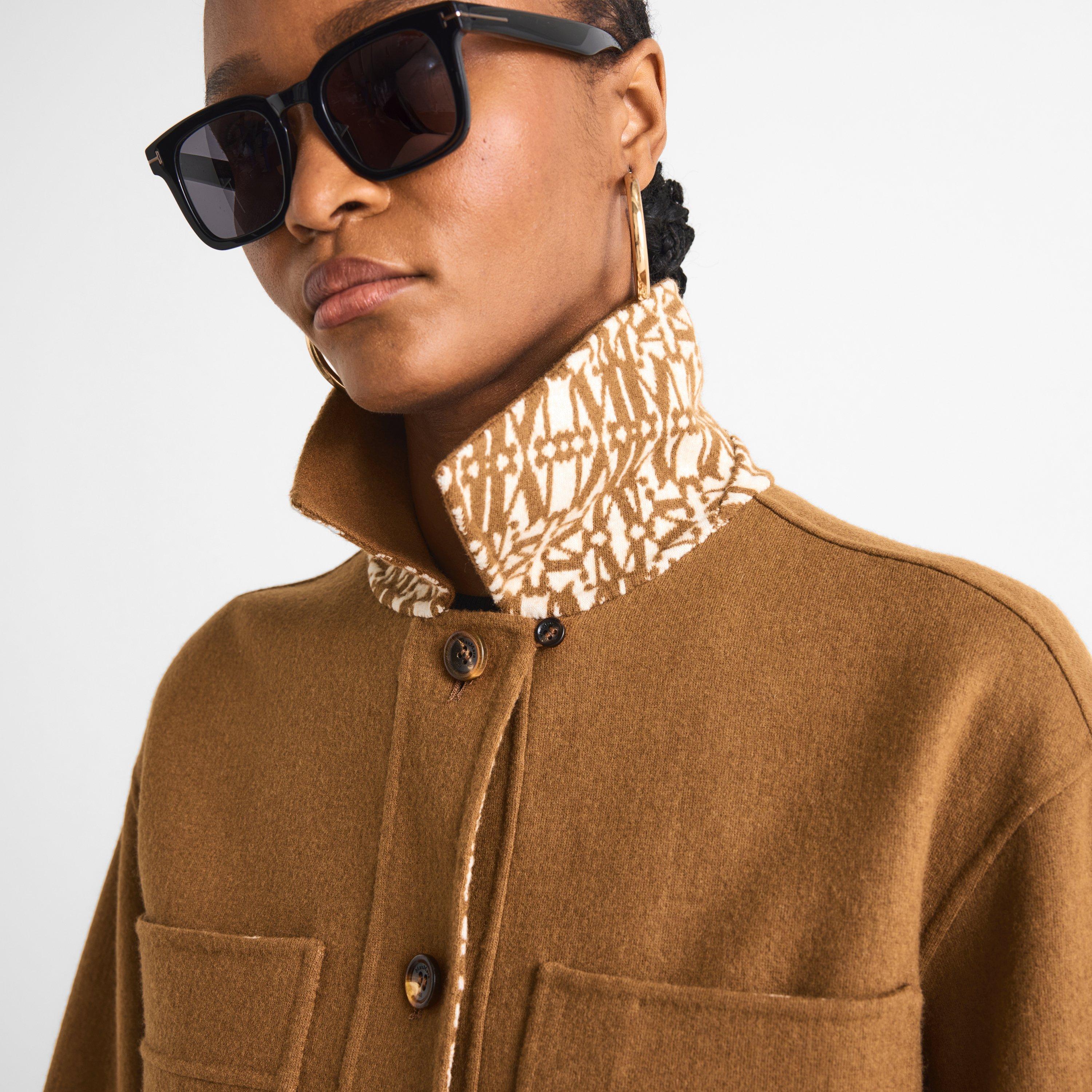 Tobacco - Max Mara - Women's Mxmutopia Cropped Wool Aviator Jacket - 5