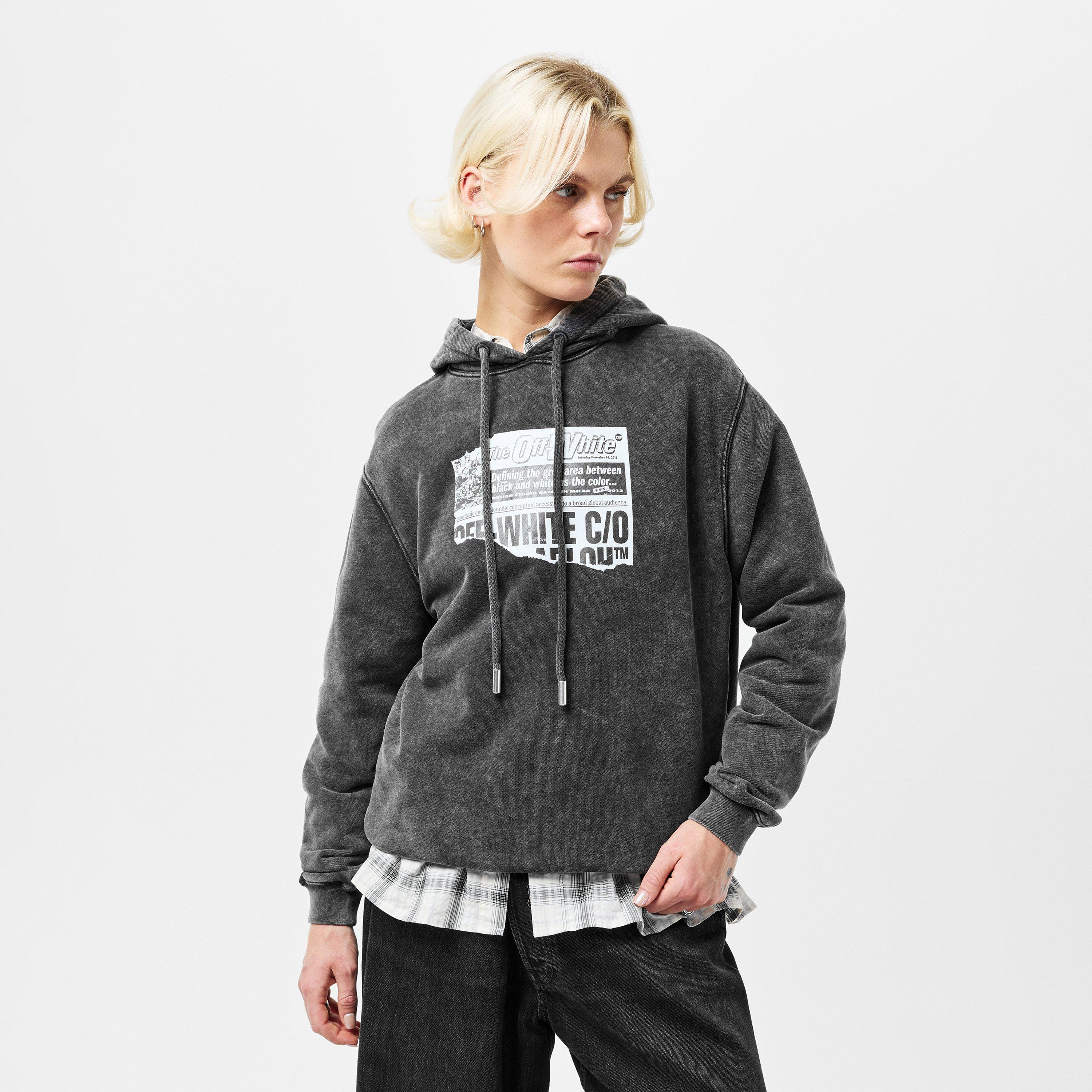 Black - Off White - Women's News Hoodie - 3