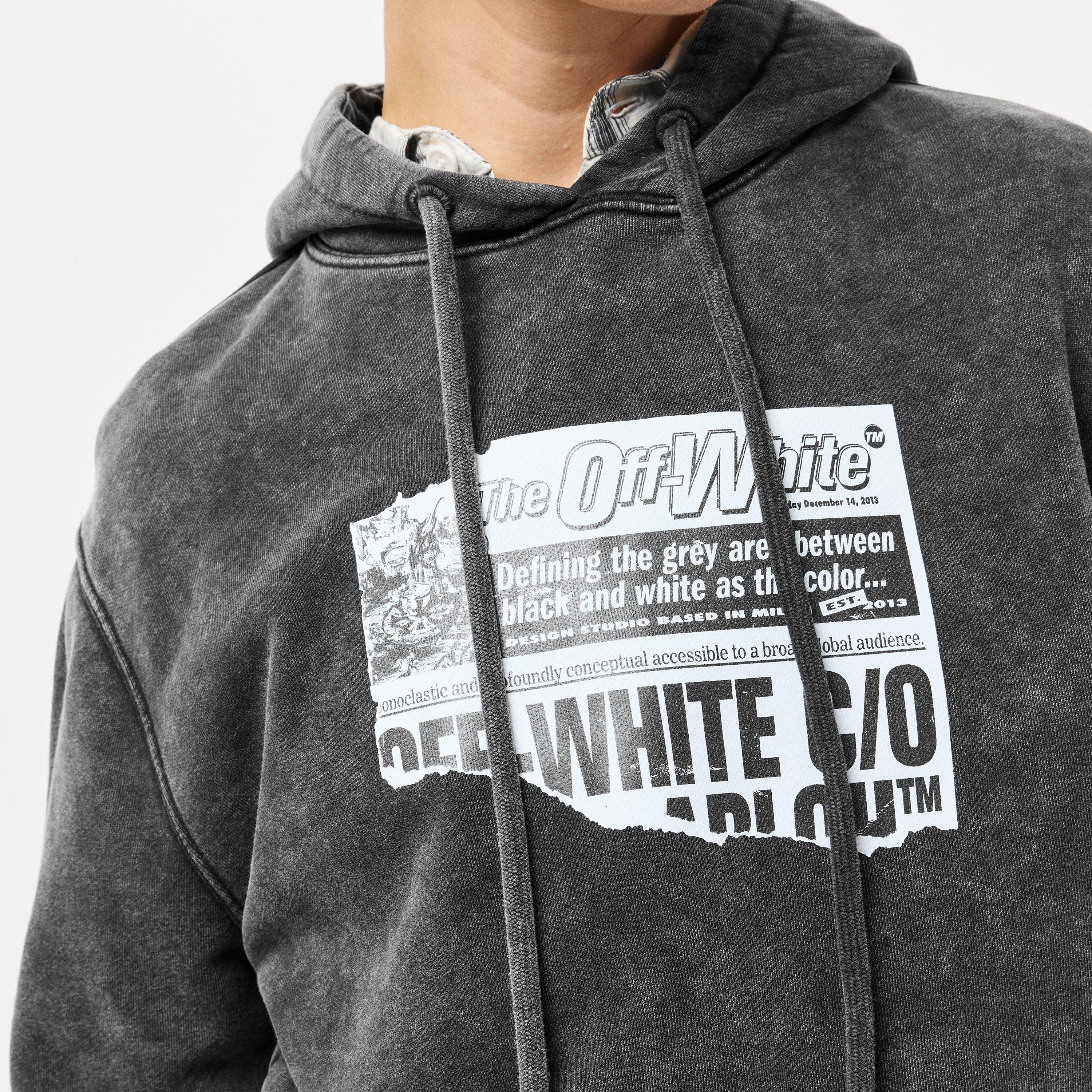 Black - Off White - Women's News Hoodie - 5