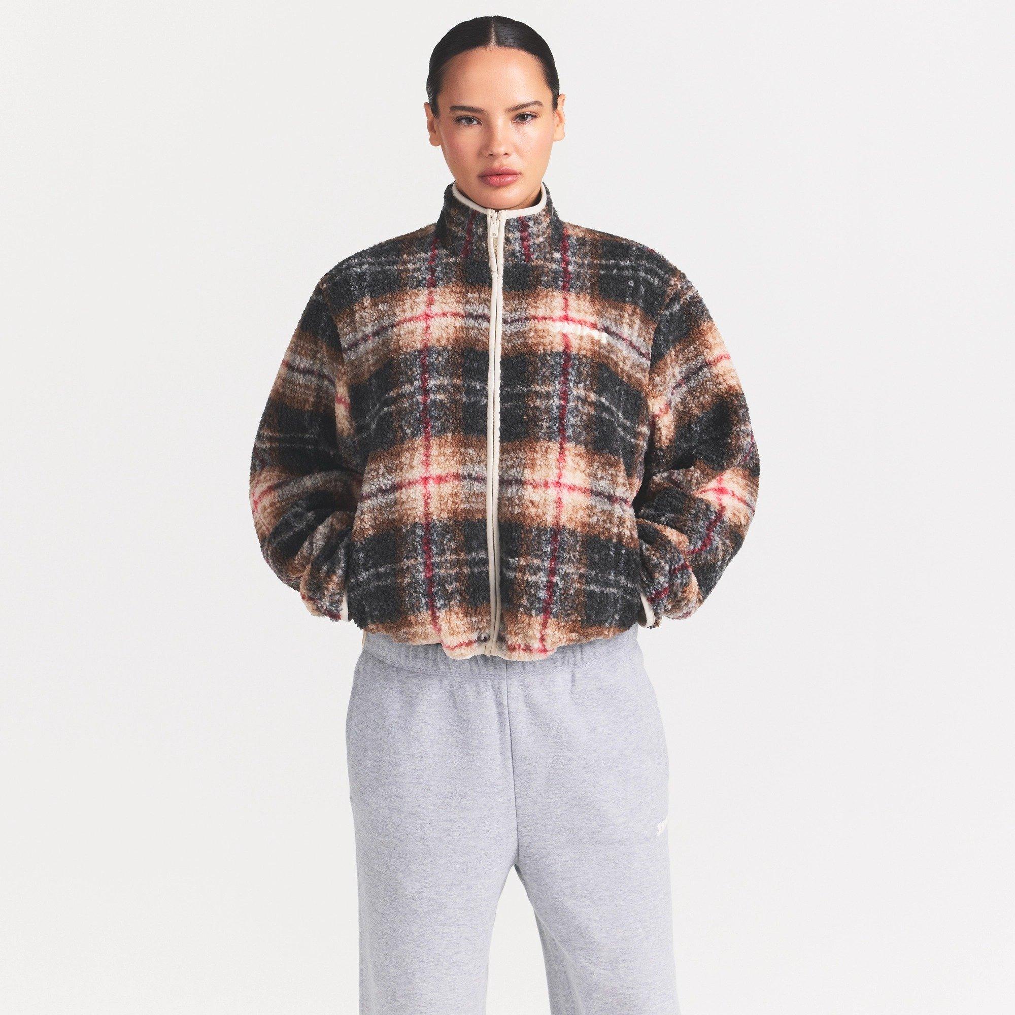Plaid - SKIMS - Women's Teddy Oversized-Fit Jacket - 2