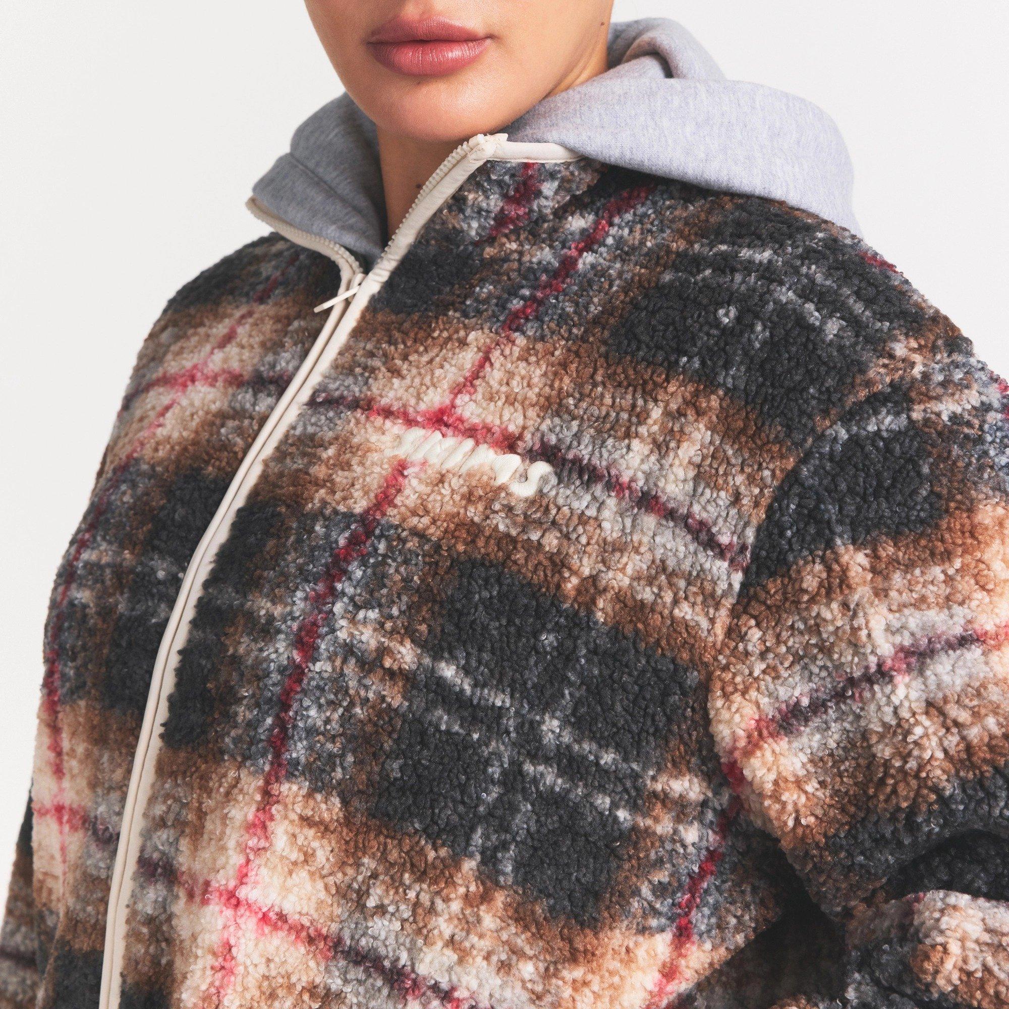 Plaid - SKIMS - Women's Teddy Oversized-Fit Jacket - 4