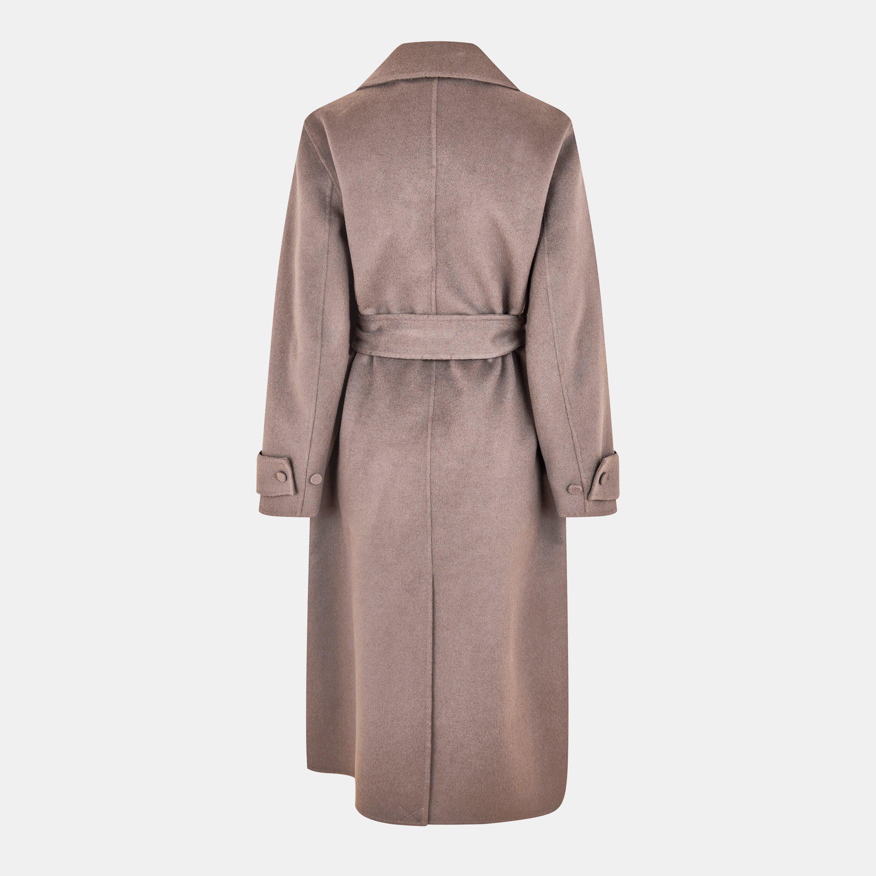 Mushroom - Joseph - Women's Structured Wool-Mix Minimalist Overcoat - 2