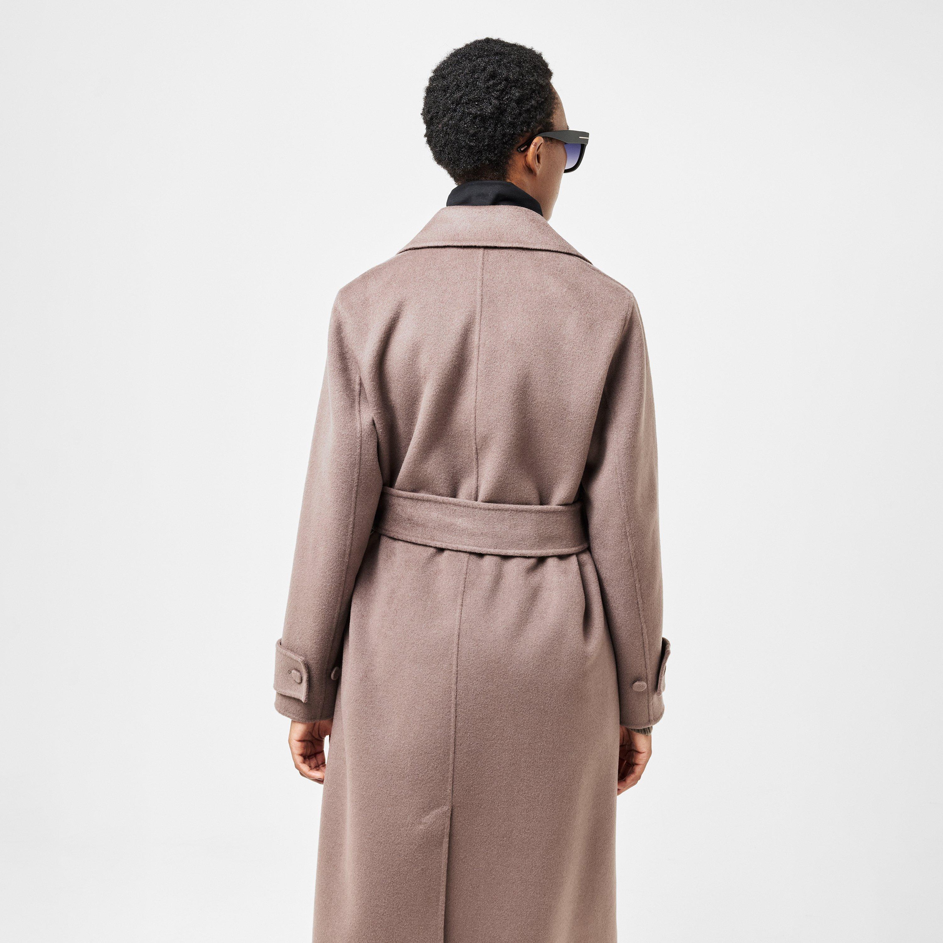 Mushroom - Joseph - Women's Structured Wool-Mix Minimalist Overcoat - 4