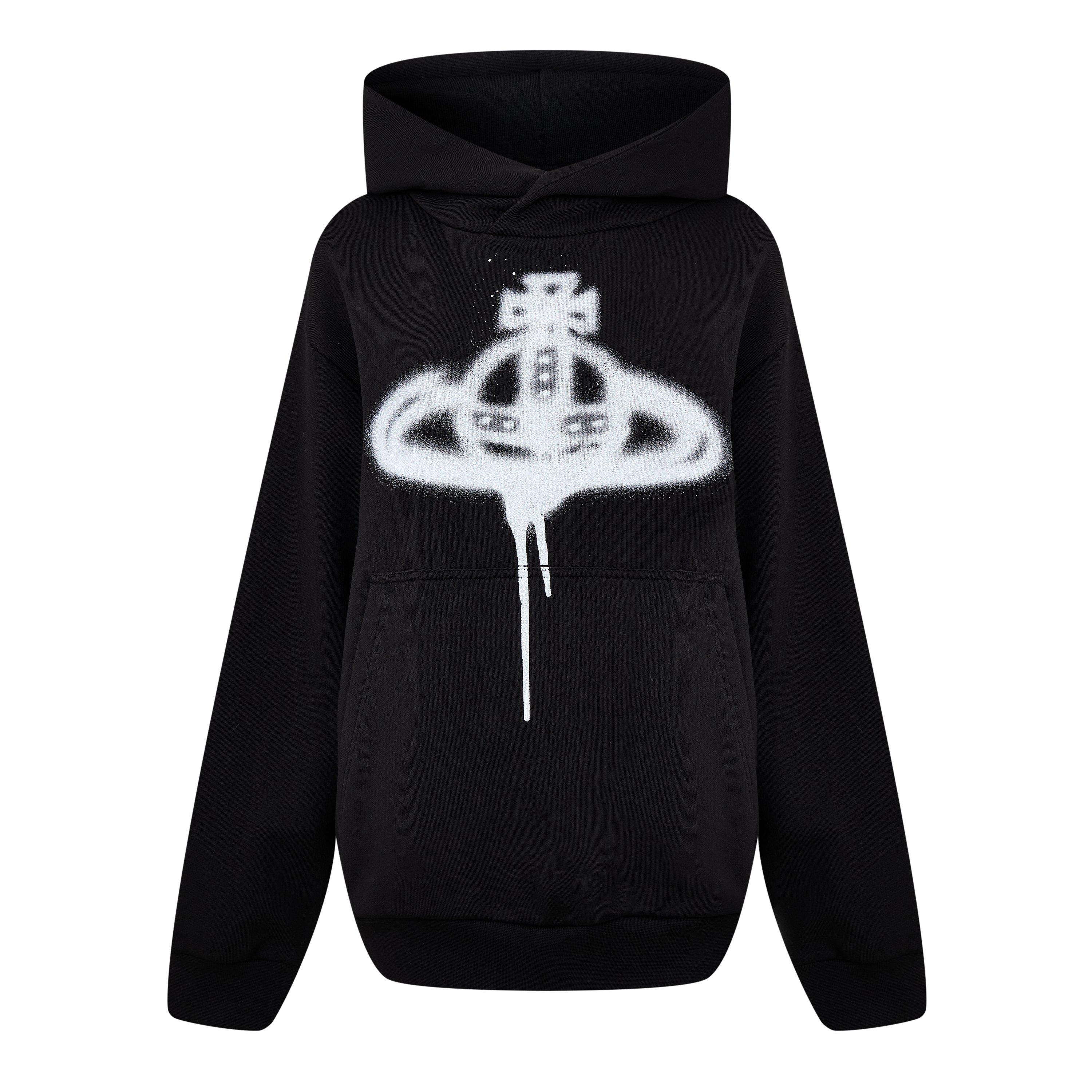 Black - Vivienne Westwood - Women's Logo Cotton Spray Orb Overhead Hoodie - 1