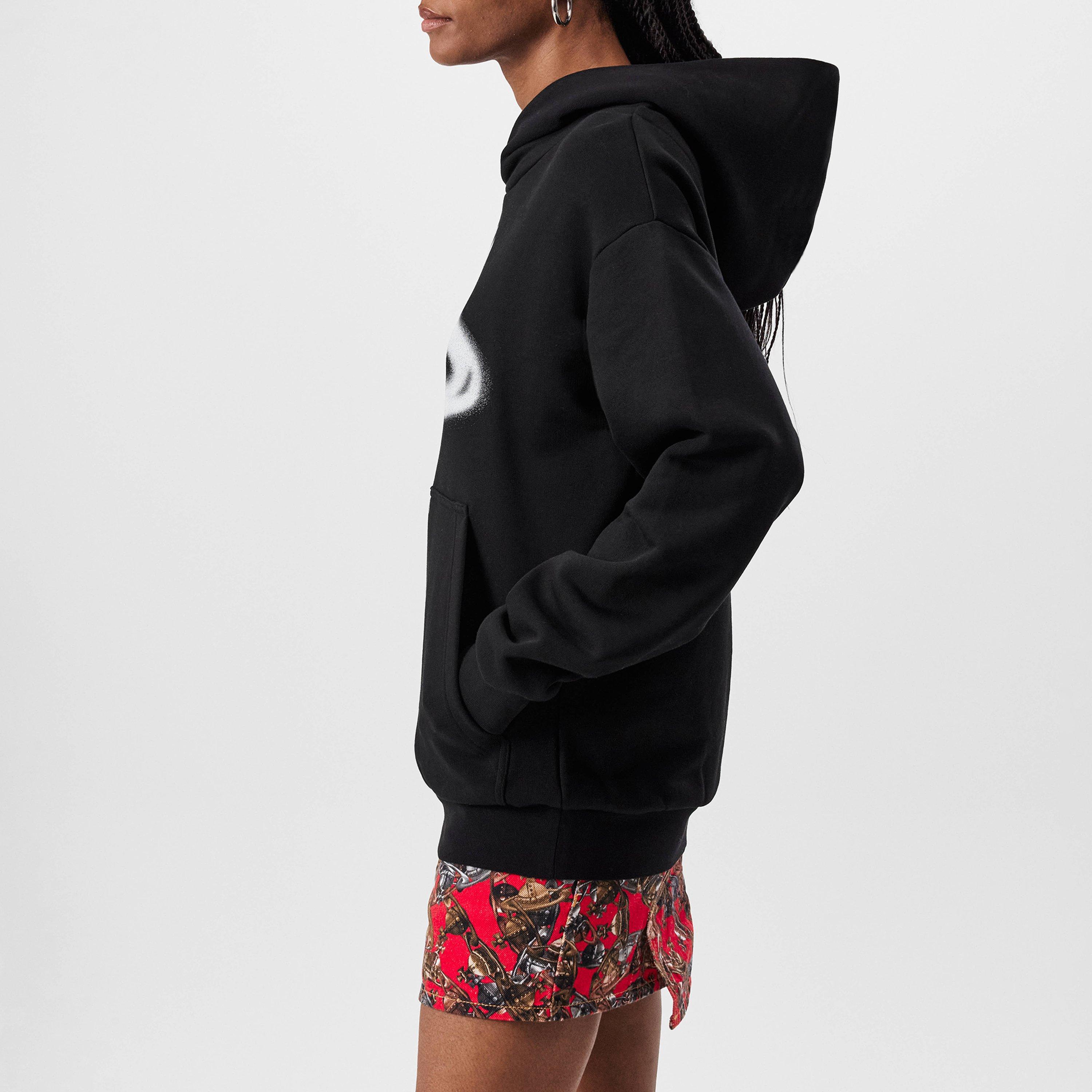 Black - Vivienne Westwood - Women's Logo Cotton Spray Orb Overhead Hoodie - 5