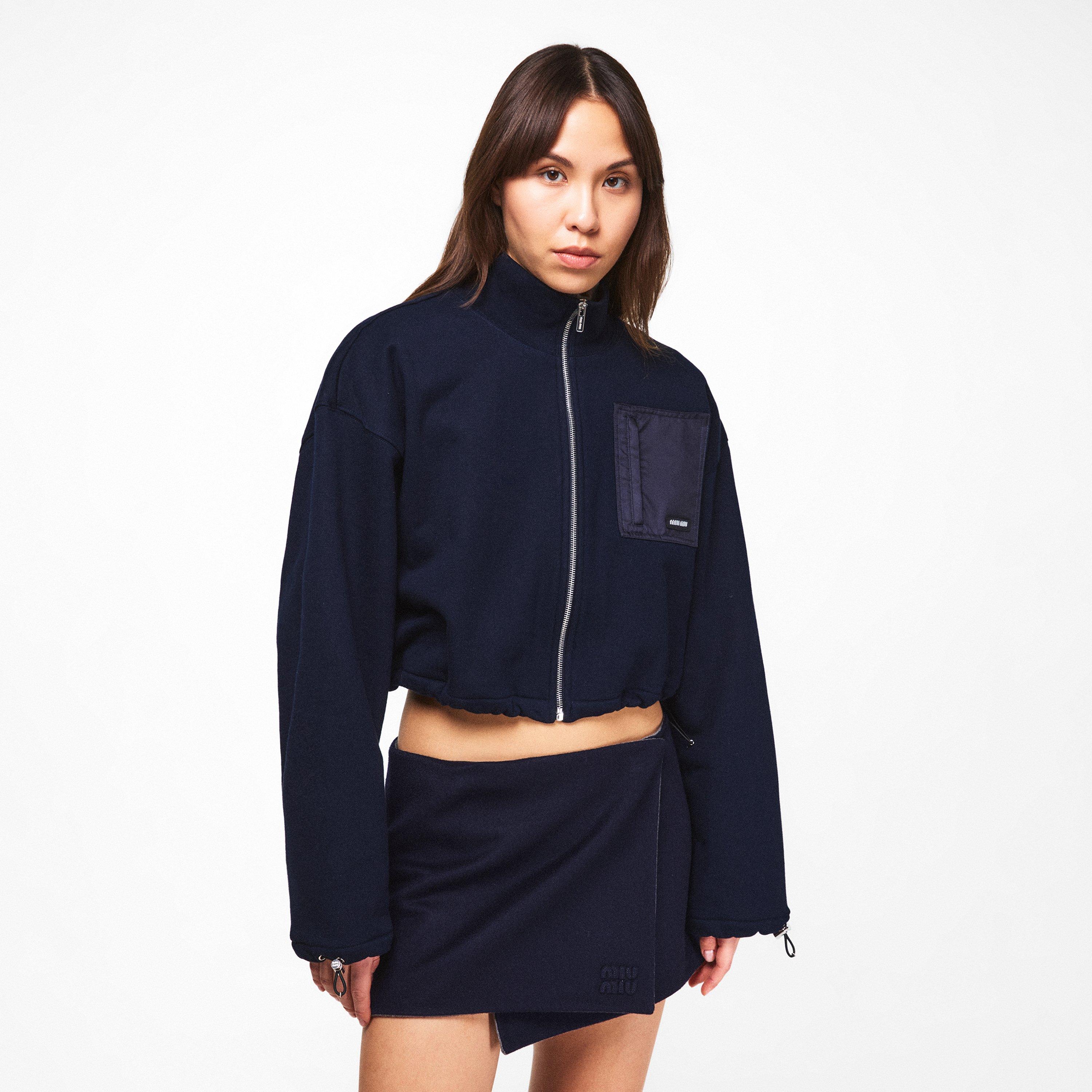 Bleu - Miu Miu - Zippered Fleece Jacket - 3