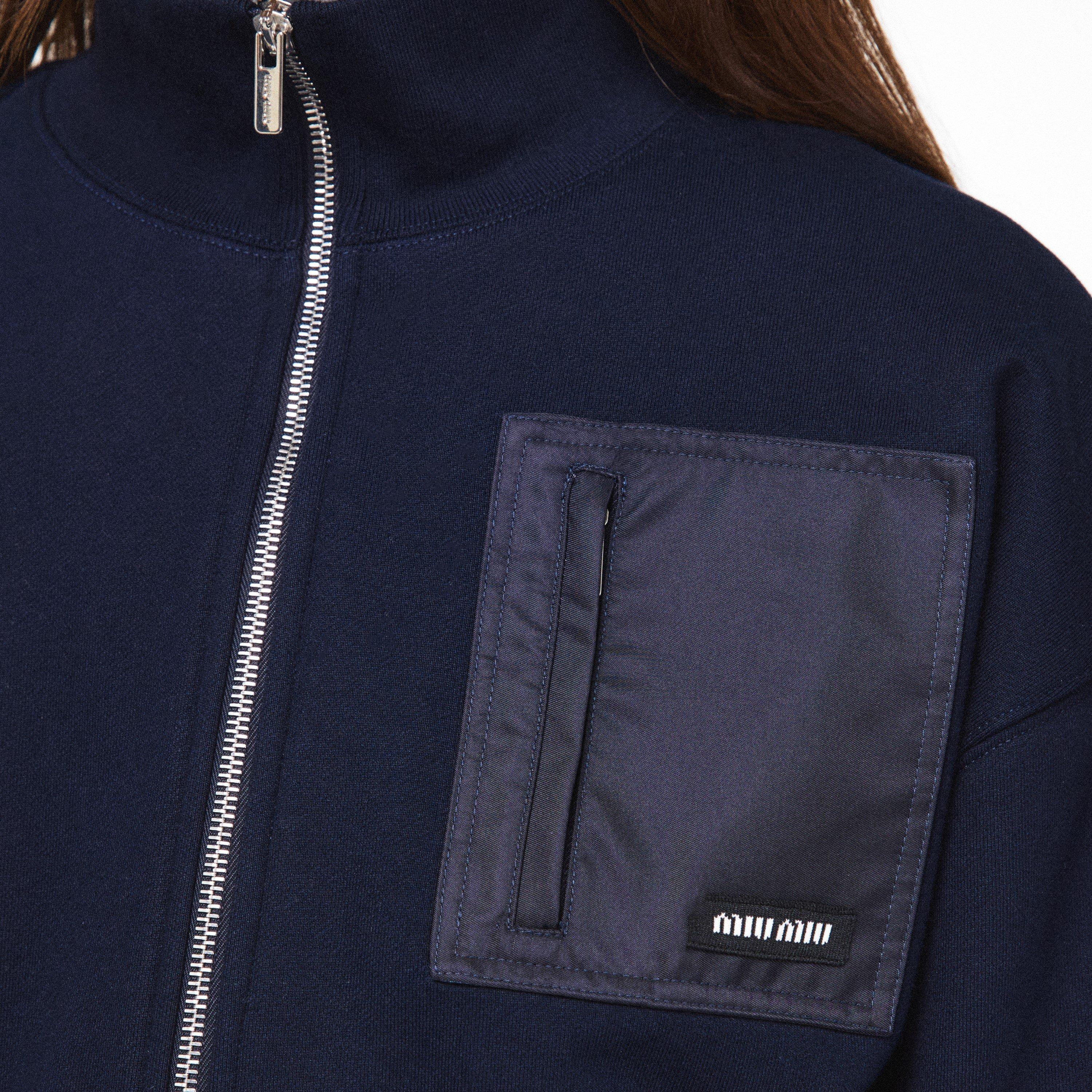 Bleu - Miu Miu - Zippered Fleece Jacket - 5