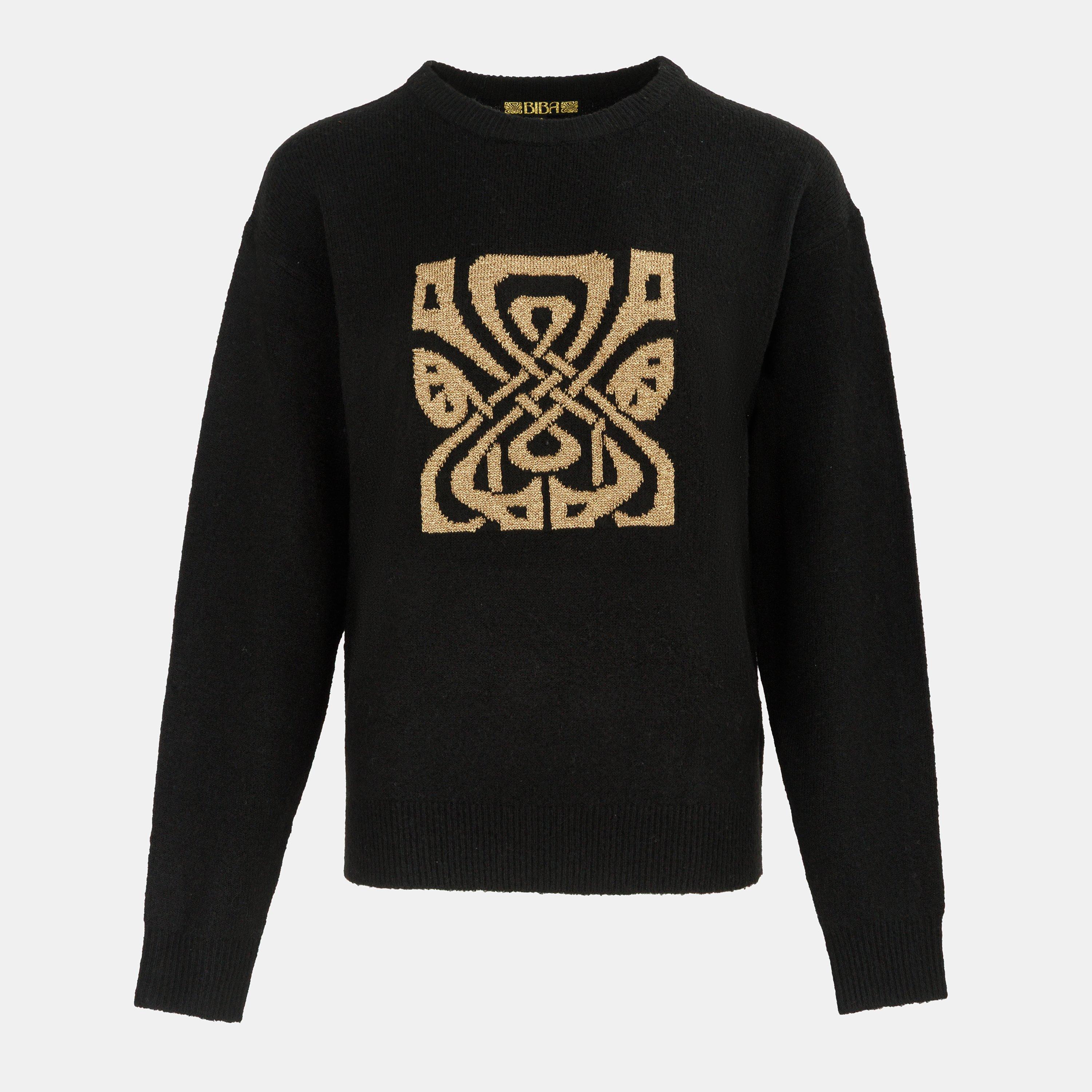 Biba Women's Knit Crew Ld61 - Black/Gold - 8 (XS)
