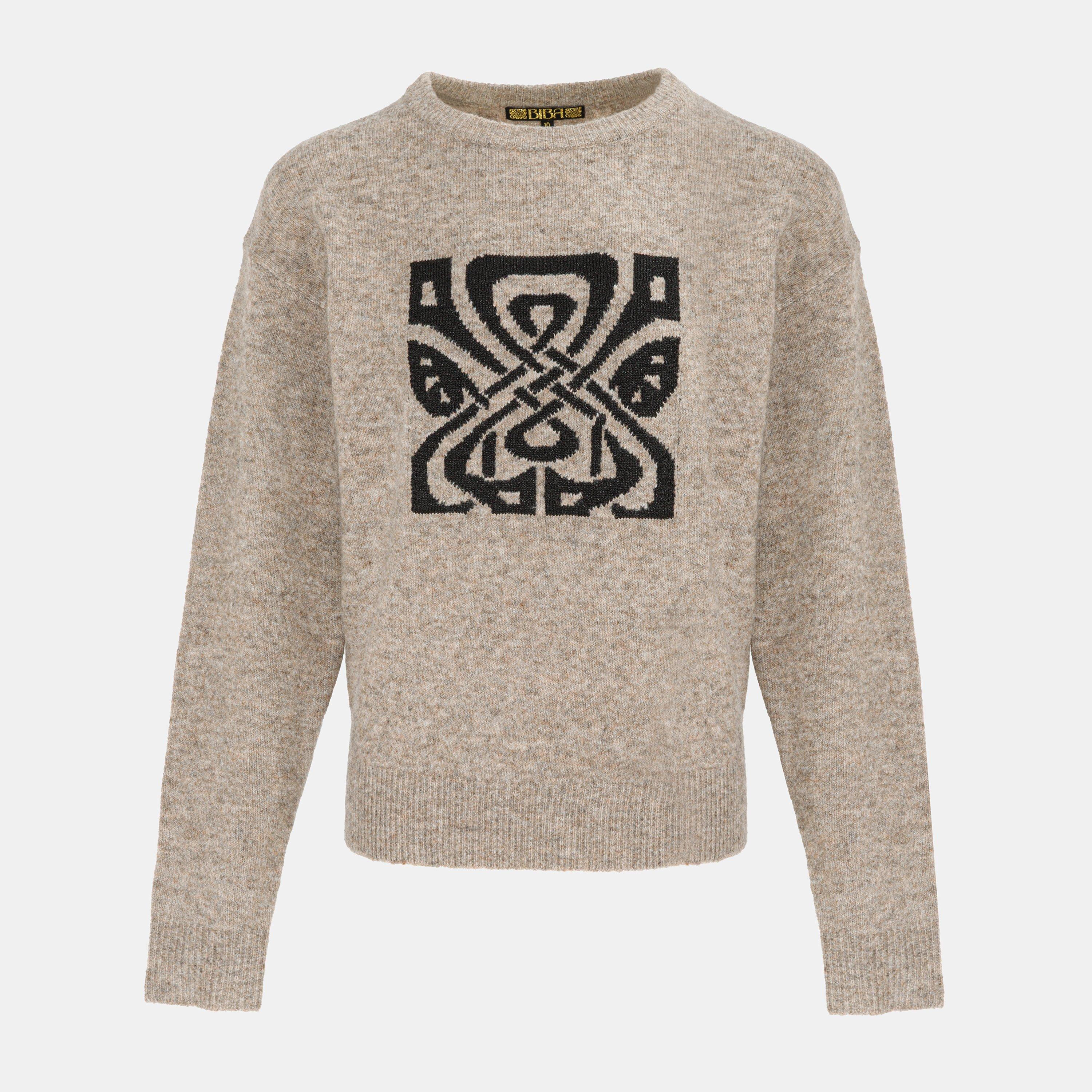 Biba Women's Knit Crew Ld61 - Beige/Black - 10 (S)