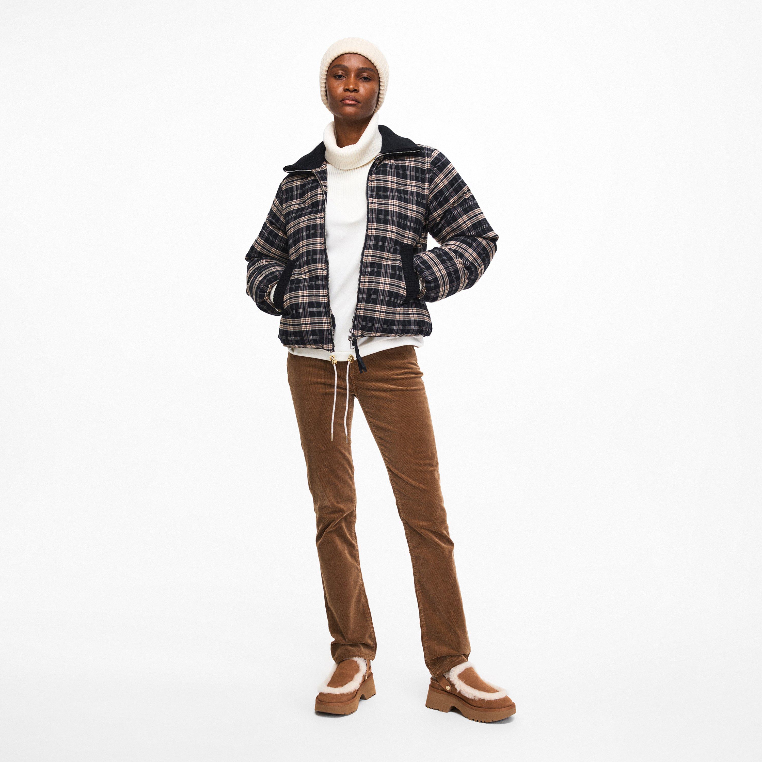 navy check - Varley - Womens Bryony Short Puffer Jacket - 6