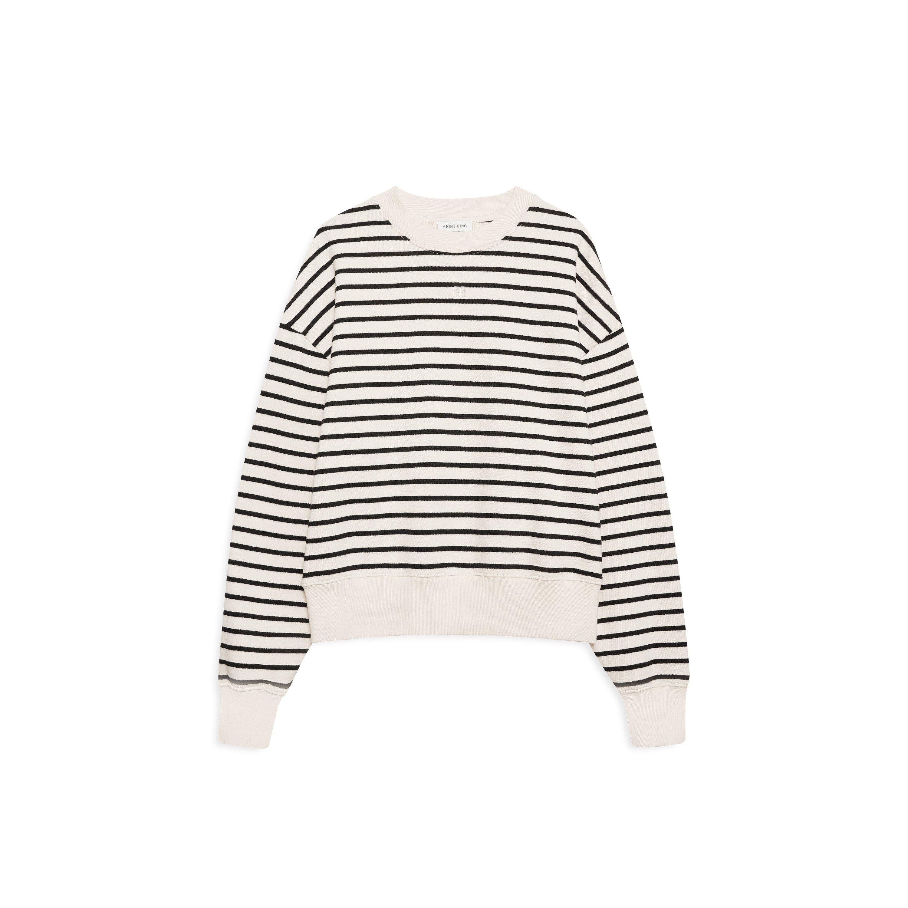 Black Sripe - Anine Bing - Women's Dean Crew Sweatshirt - 1