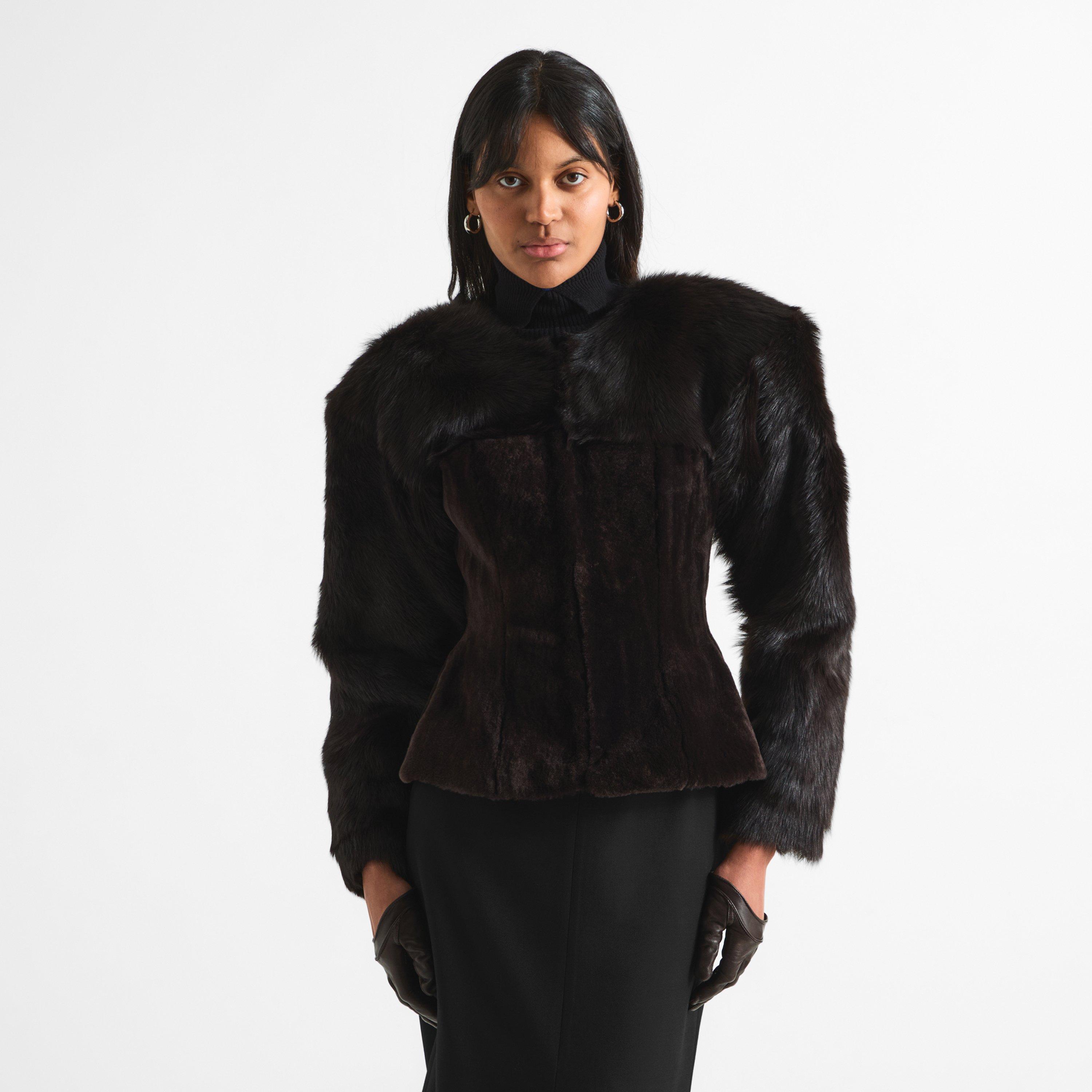 Brown - Magda Butrym - Women's Faux Fur Jacket - 3