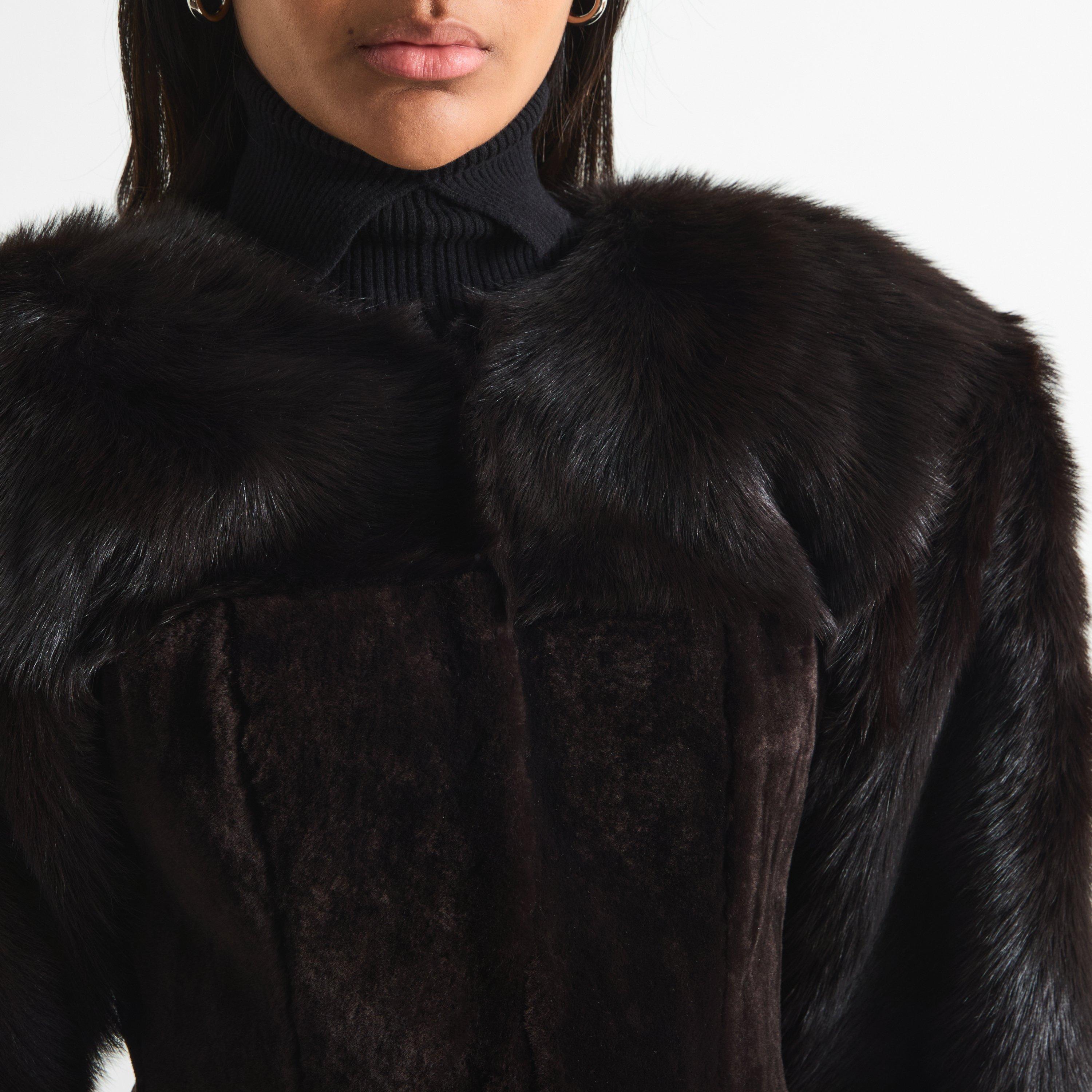 Brown - Magda Butrym - Women's Faux Fur Jacket - 5