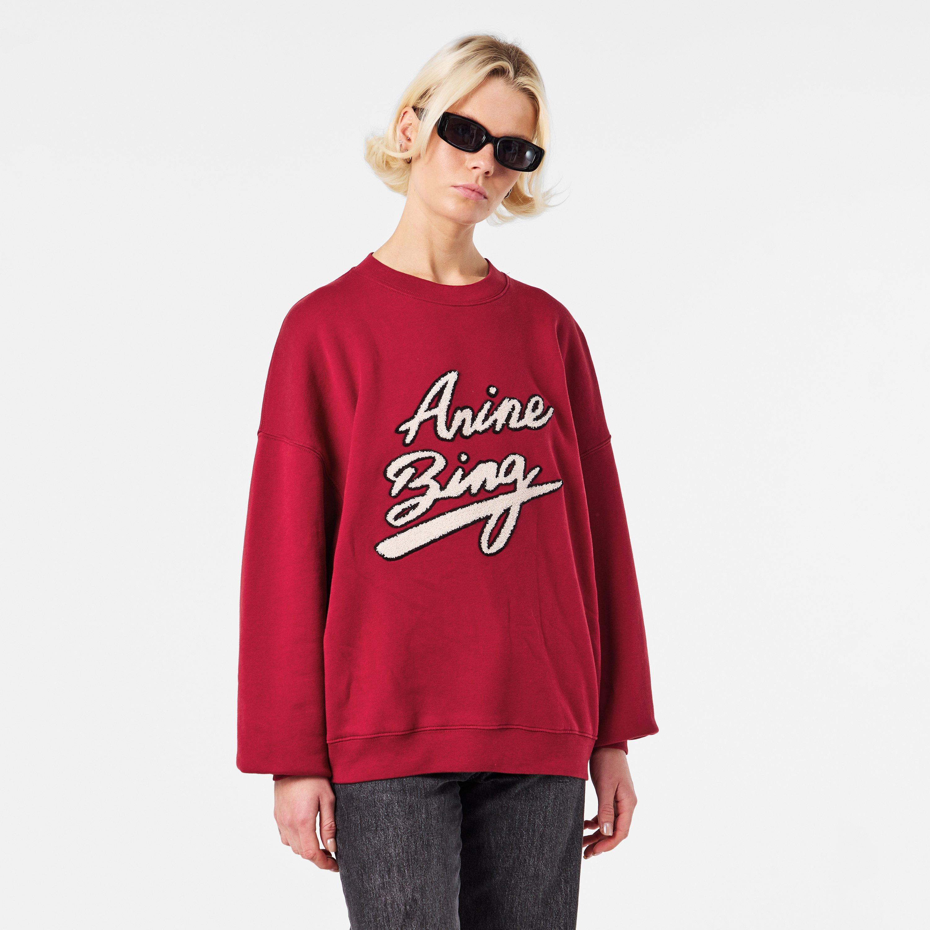 BURGUNDY - Anine Bing - Womens Crew Sweater - 3