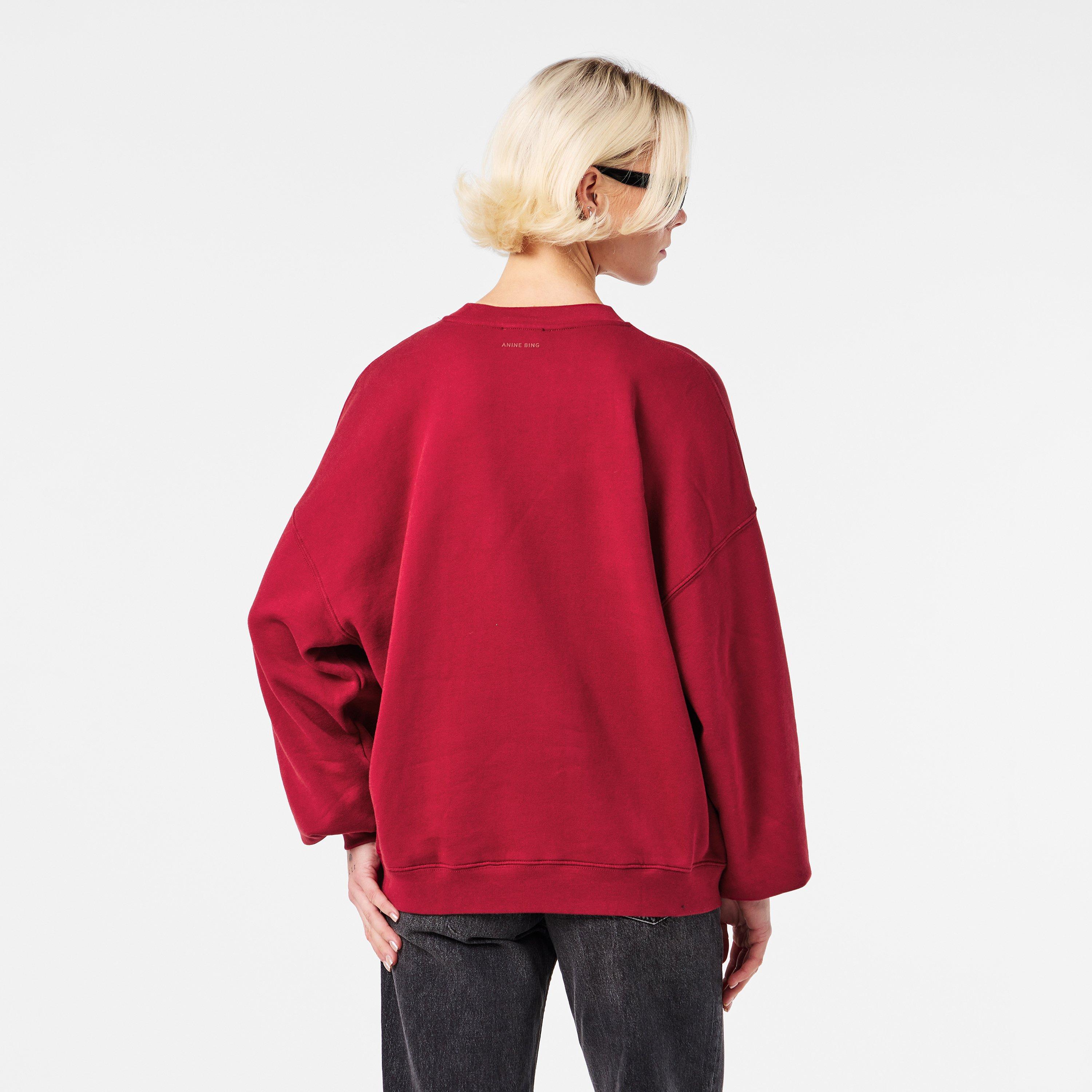 BURGUNDY - Anine Bing - Womens Crew Sweater - 4