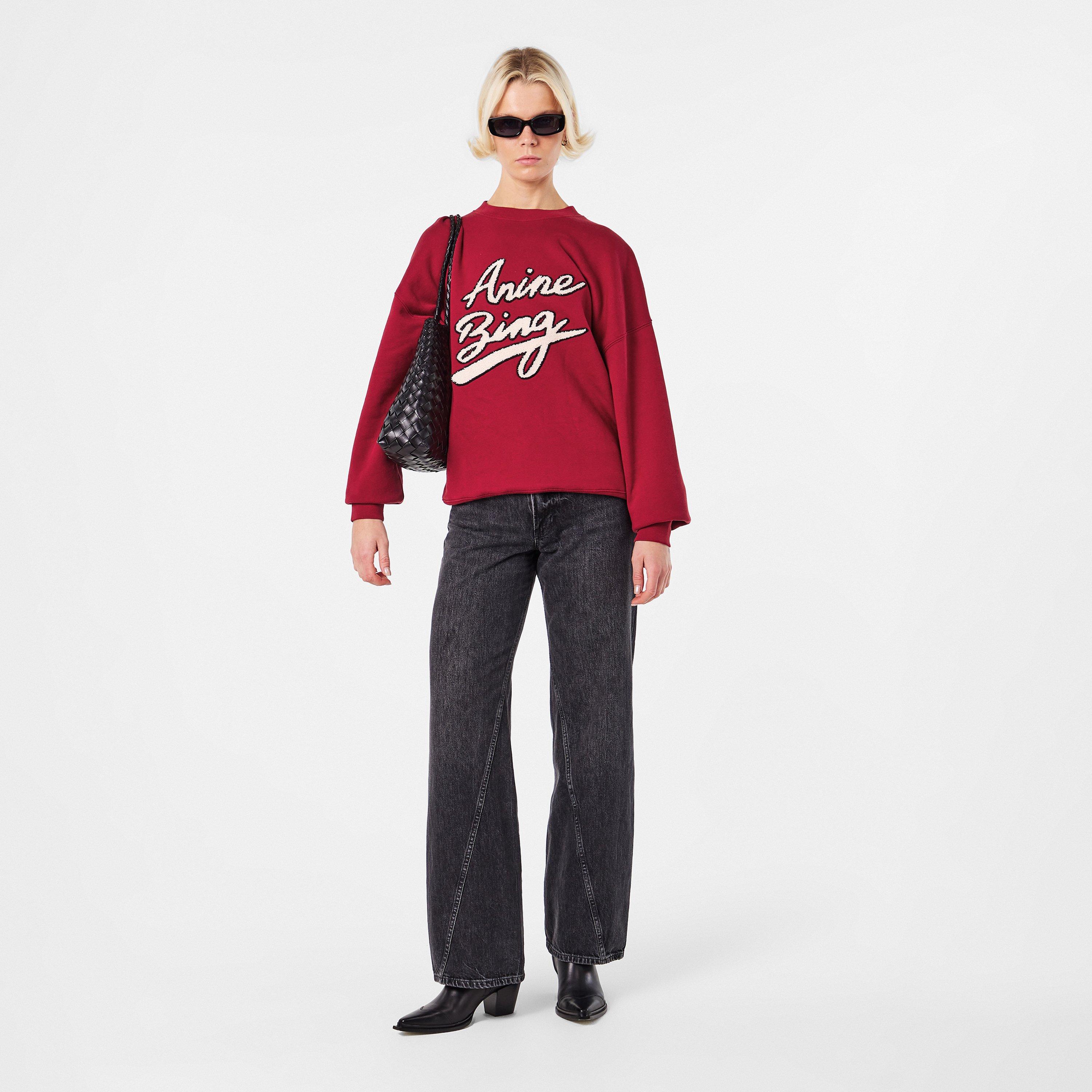 BURGUNDY - Anine Bing - Womens Crew Sweater - 6