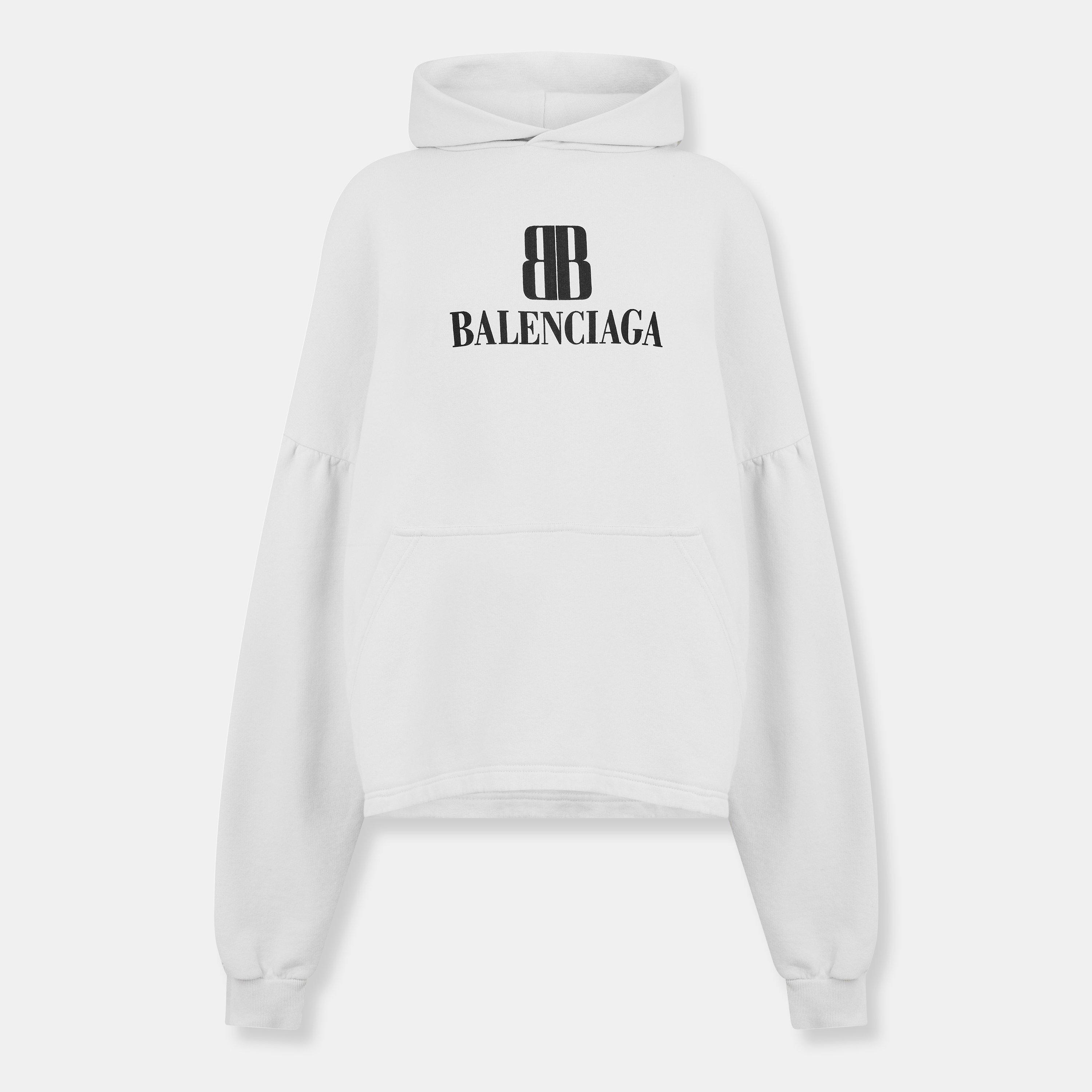 Dirty White - Balenciaga - Women's Pull Over Relaxed Fit Hoodie - 1