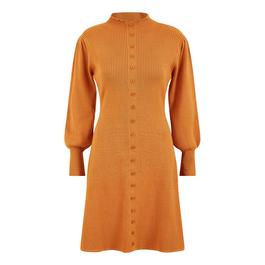 Yumi Yumi Mustard Knitted Button Up Midi Dress