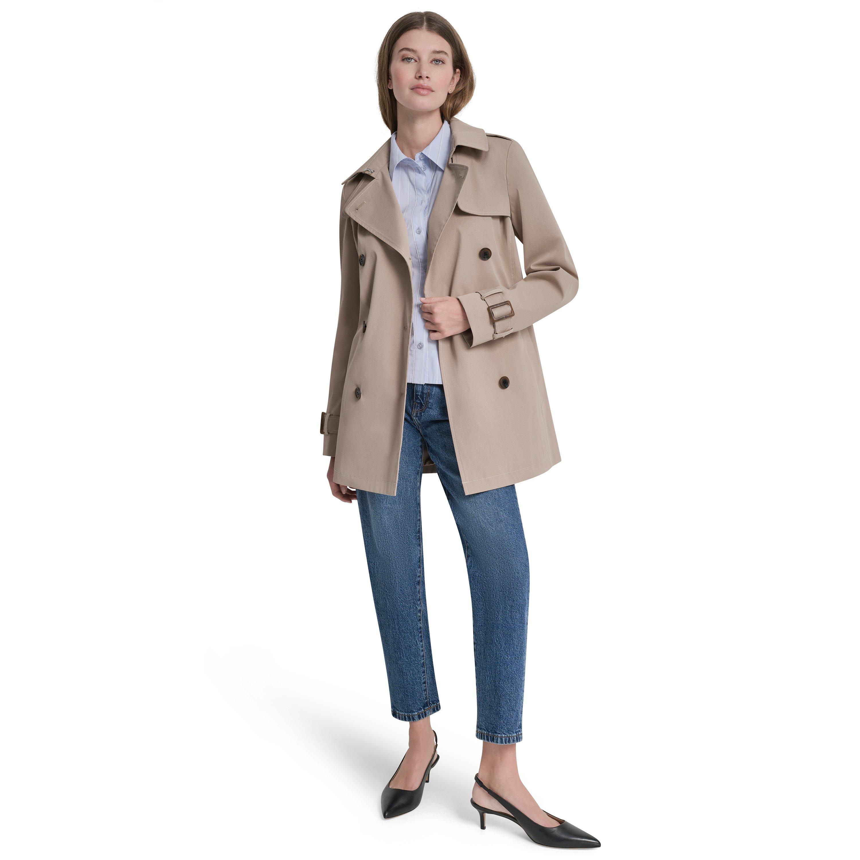 Khaki - DKNY - Women's Trench Coat - 1