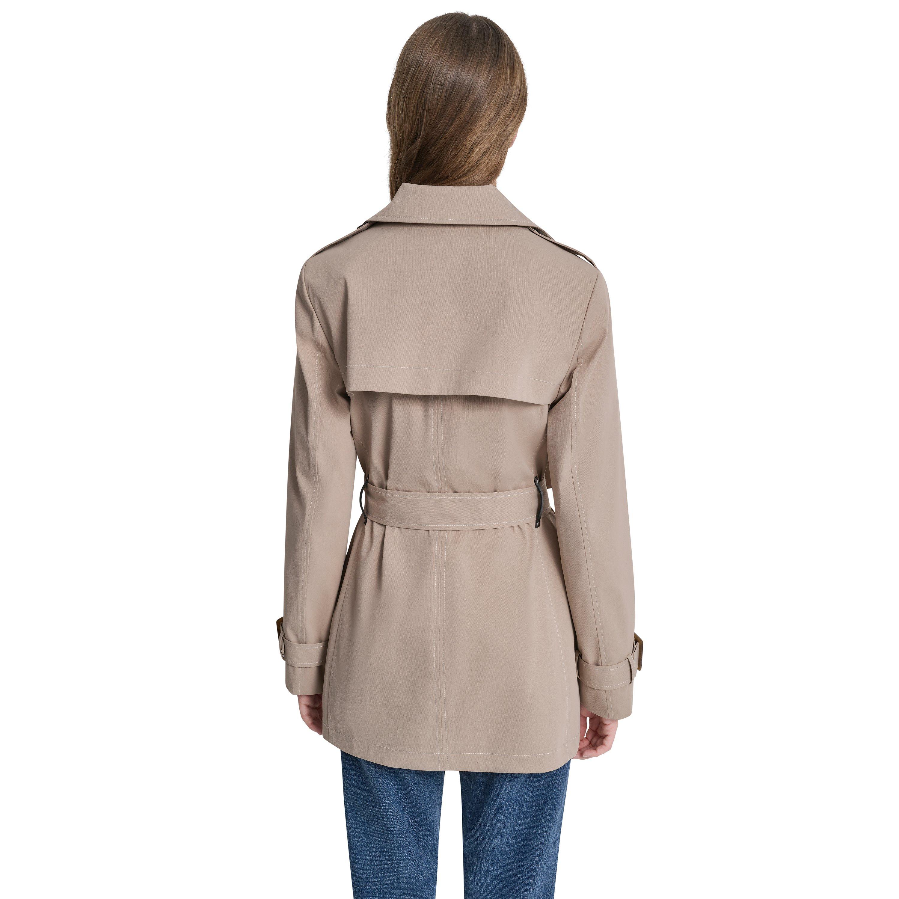Khaki - DKNY - Women's Trench Coat - 4
