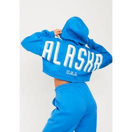 Missy Empire Alaska Printed Cropped Hoodie