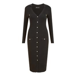 Mela London Mela London Black Knitted Fitted Midi Dress