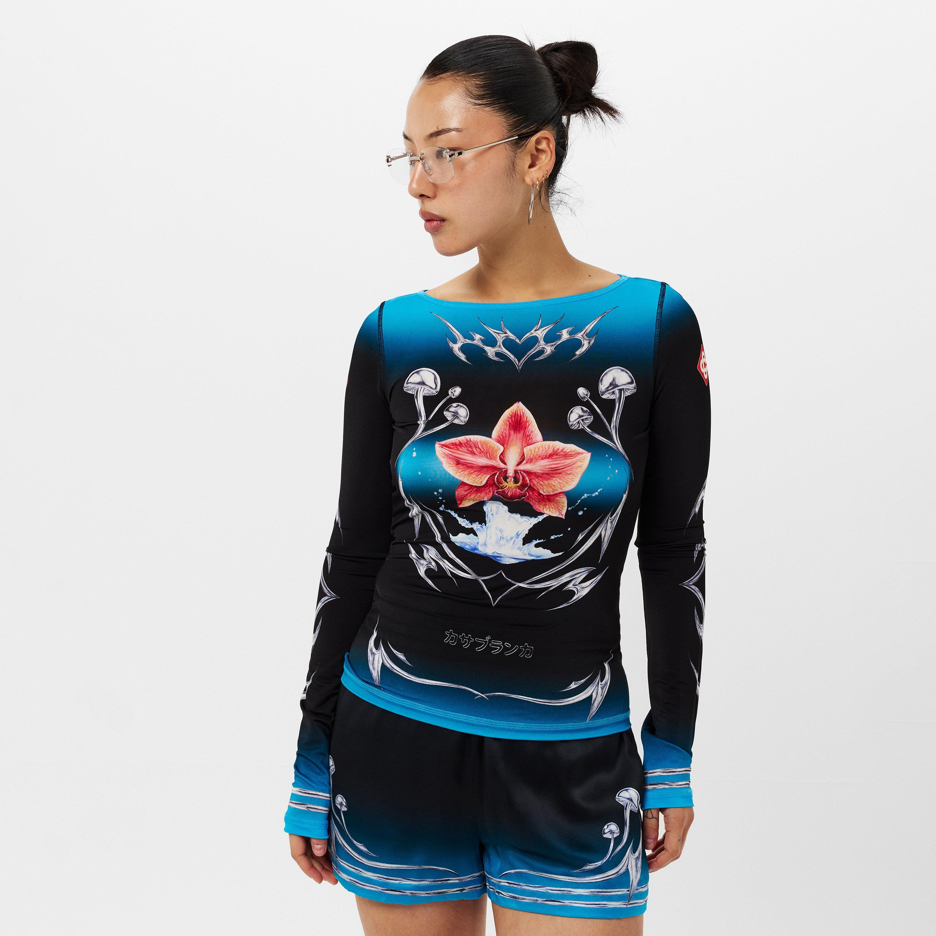 Blue - Casablanca - Women's Casa Blade Long-Sleeve Off-Shoulder Top - 3